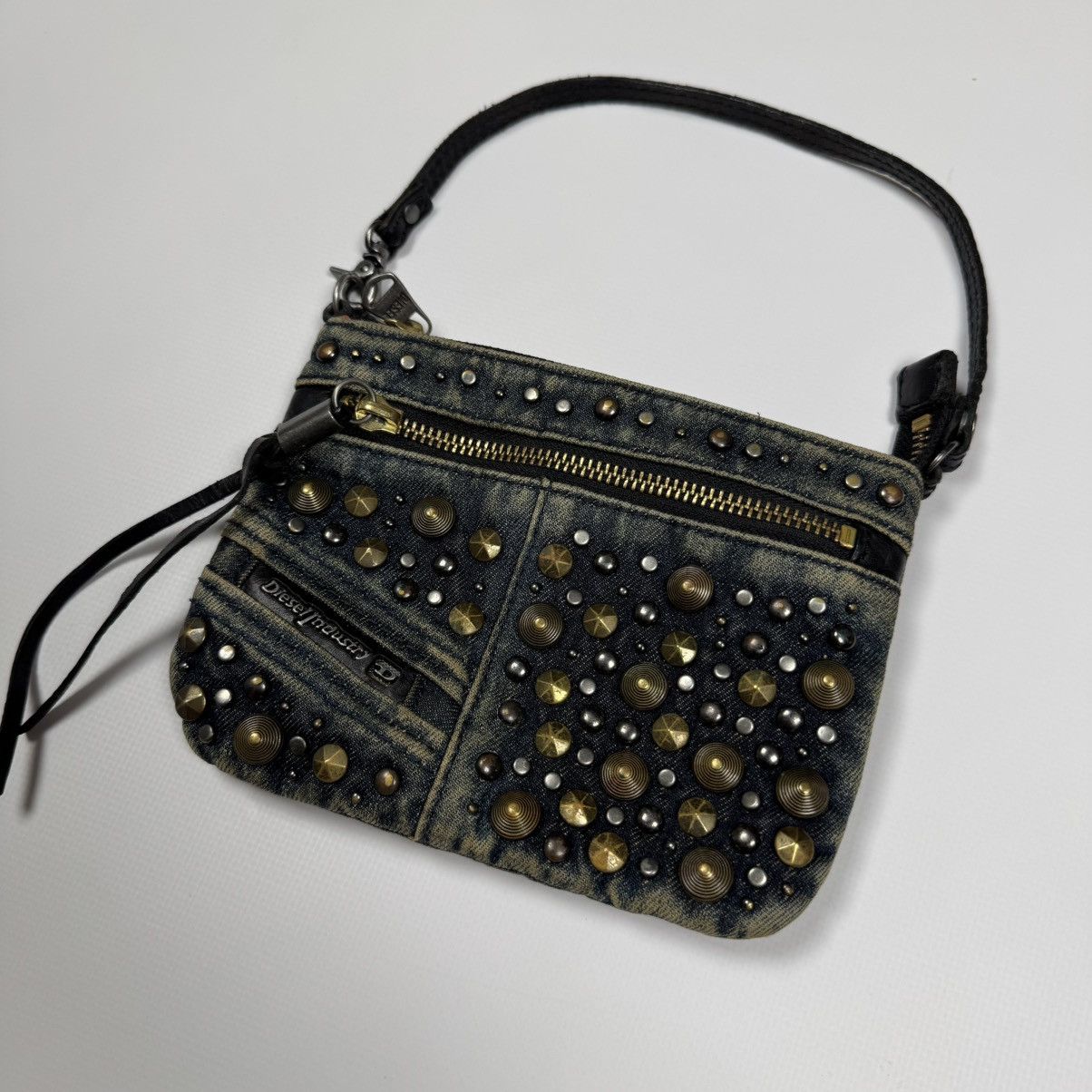 Diesel Vintage Y2K Diesel Metal Rhinestones Denim Small Bag Rare Size ONE SIZE - 4 Thumbnail