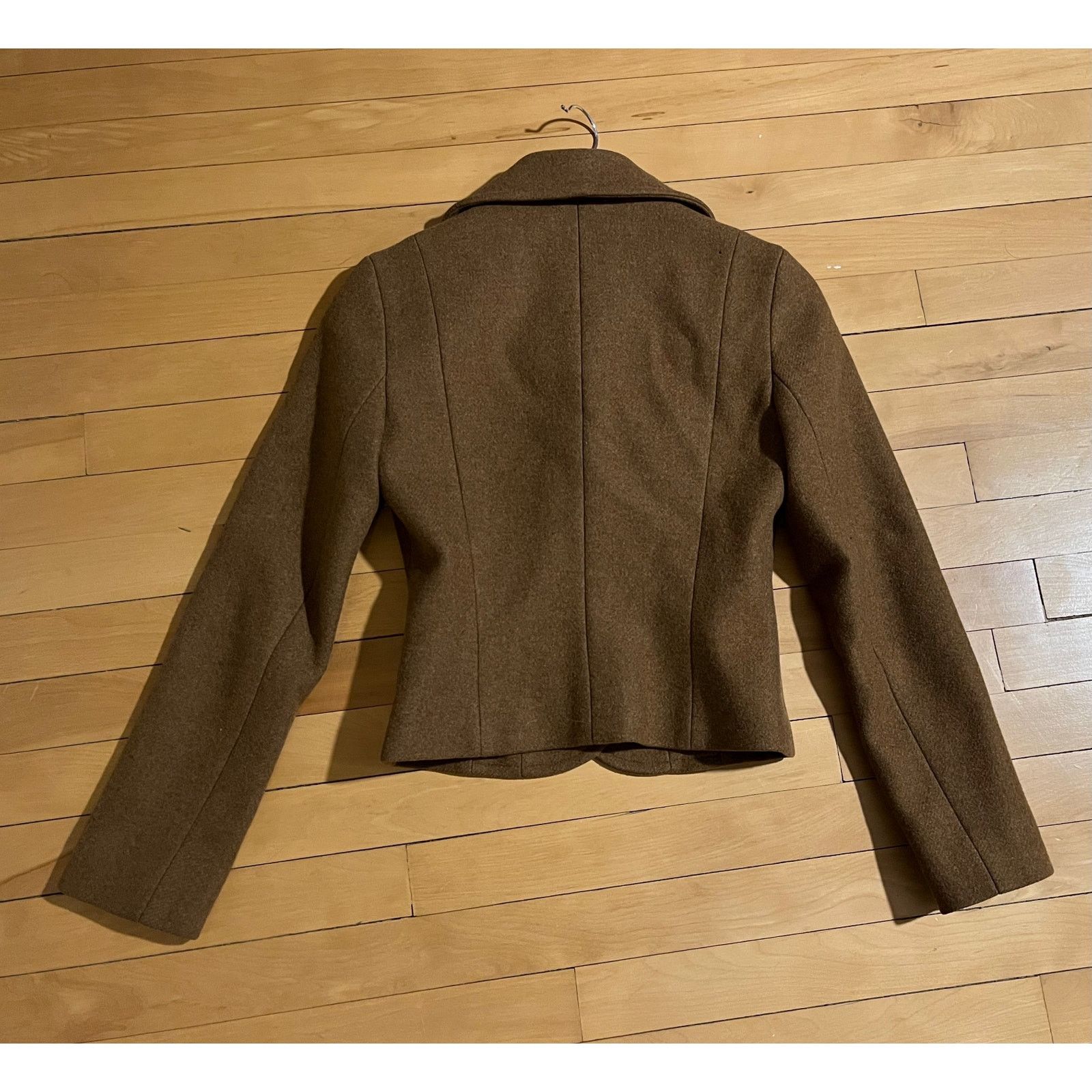 Celine Vintage Celine Brown Wool Cropped Coat - Extra Small Size XS / US 0-2 / IT 36-38 - 6 Thumbnail
