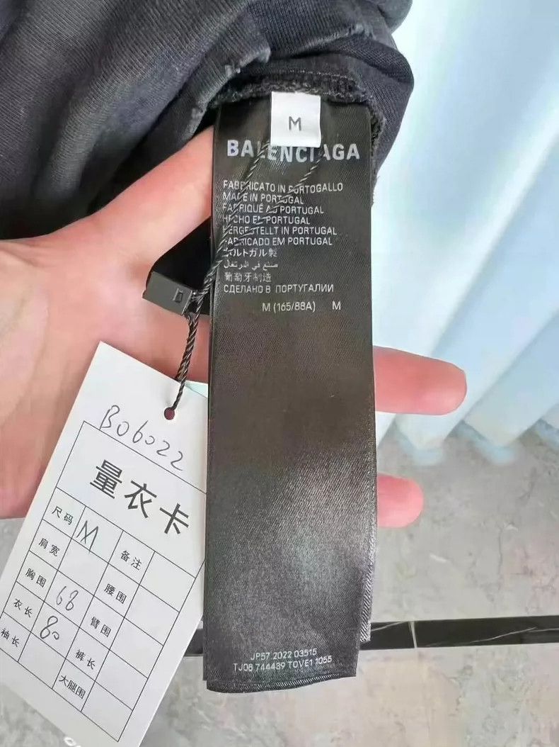 Balenciaga Balenciaga 23SS mud-dyed Sanskrit short sleeves are old mo Size US M / EU 48-50 / 2 - 7 Thumbnail