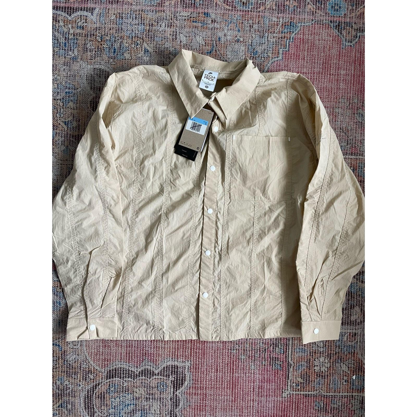 Nike NWT Tech Pack Men's Casual Button Up Shirt Tan Size Medium Size US M / EU 48-50 / 2 - 2 Thumbnail