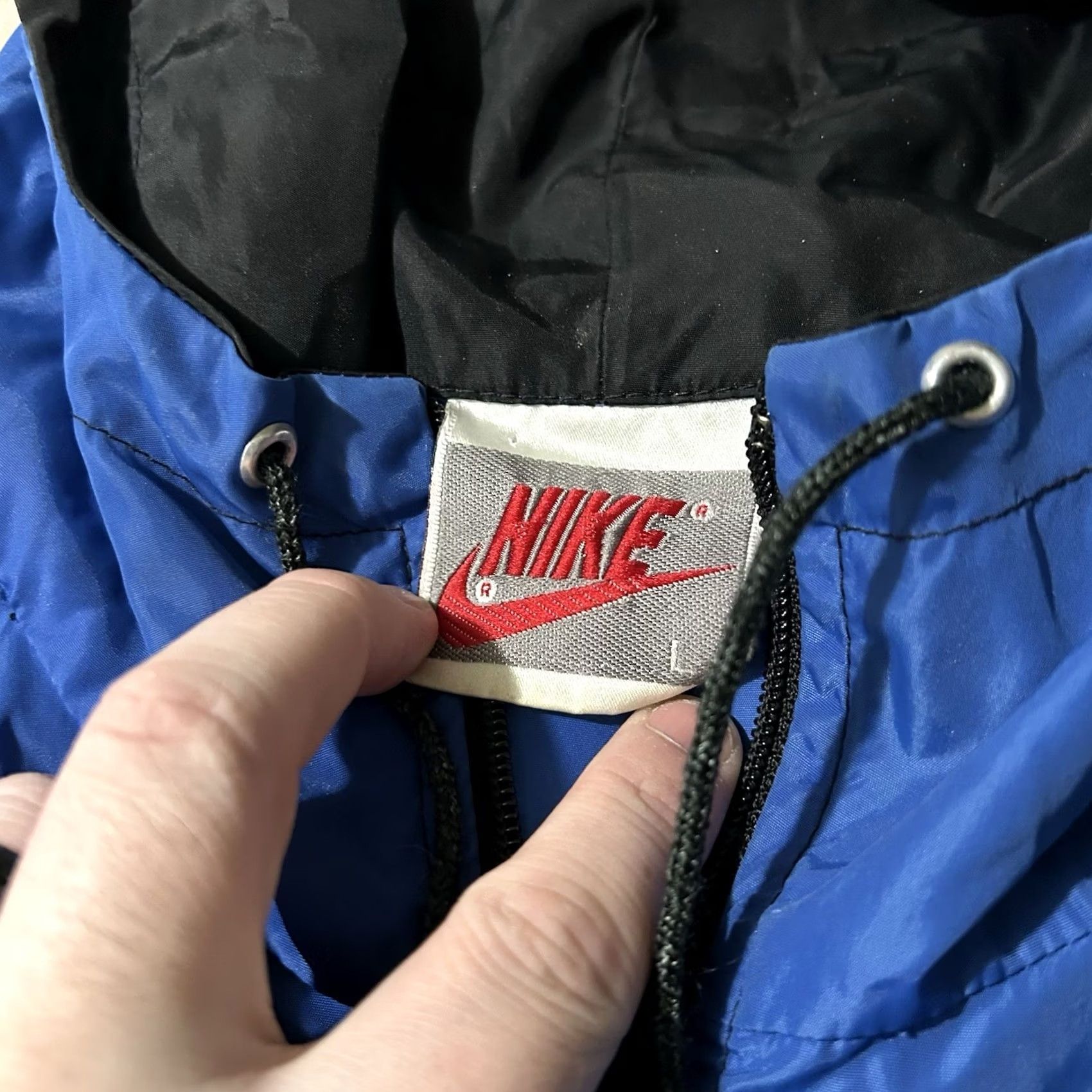 Nike VINTAGE Nike Windrunner Windbreaker Jacket L Mens Full Zip 90s Blue Size US L / EU 52-54 / 3 - 4 Thumbnail