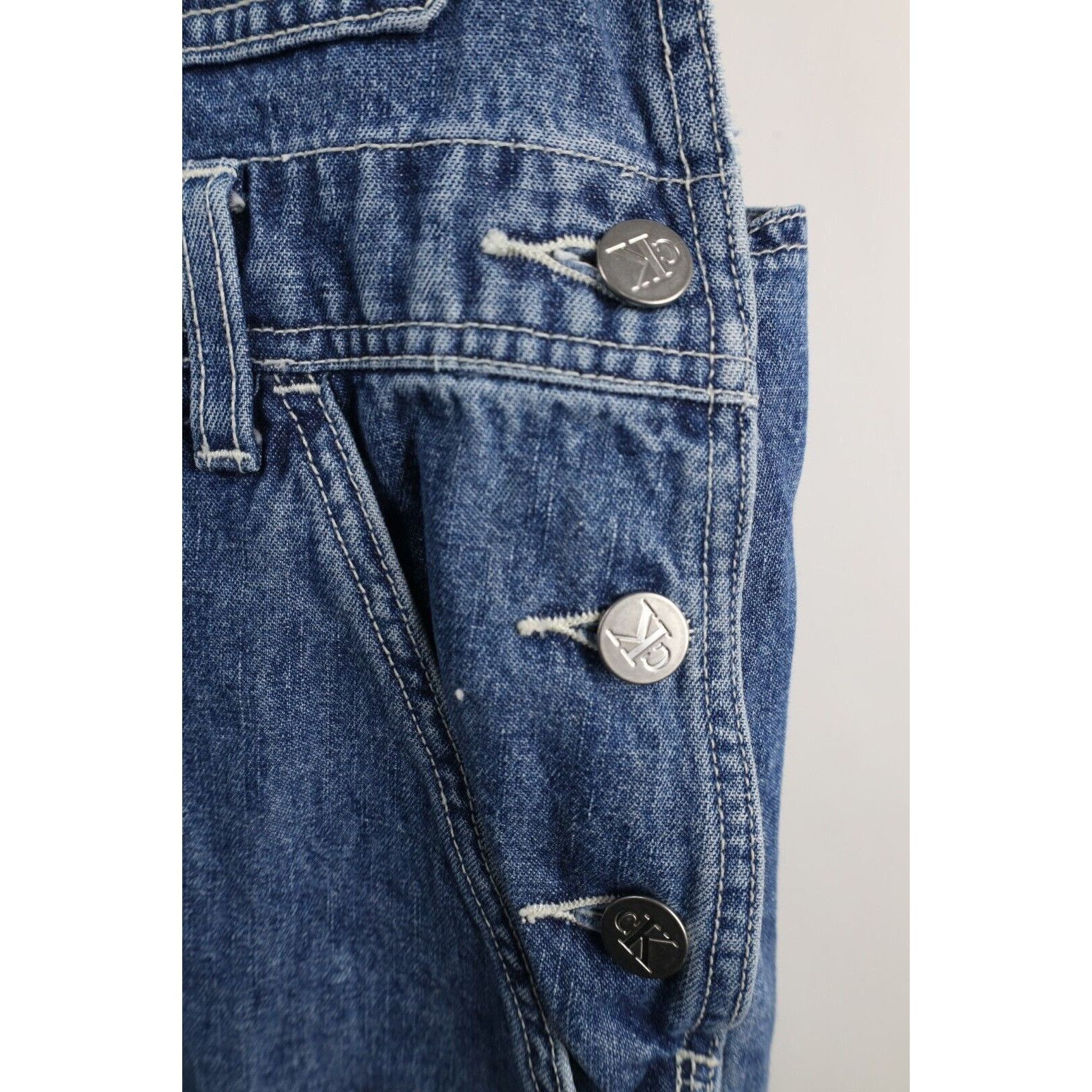 Calvin Klein × Vintage Vintage 90s Calvin Klein Faded Spell Out Wide Leg Overalls Size US 36 / EU 52 - 11 Thumbnail