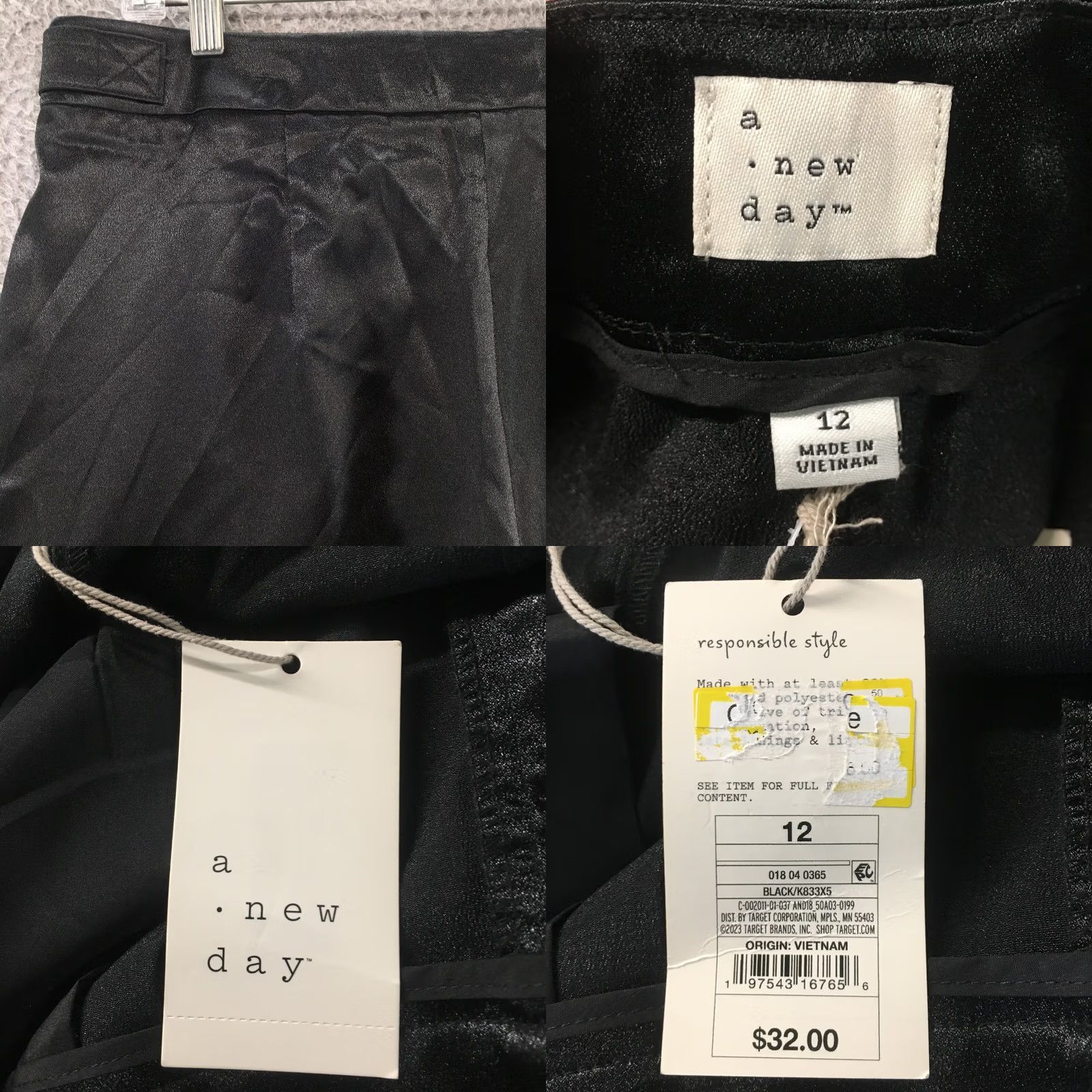 Vintage A New Day Cargo Pants Womens 12 Black Hi-Rise Pleated Front NEW / Pants / Regular / Black Size 34" / US 12 / IT 48 - 10 Thumbnail