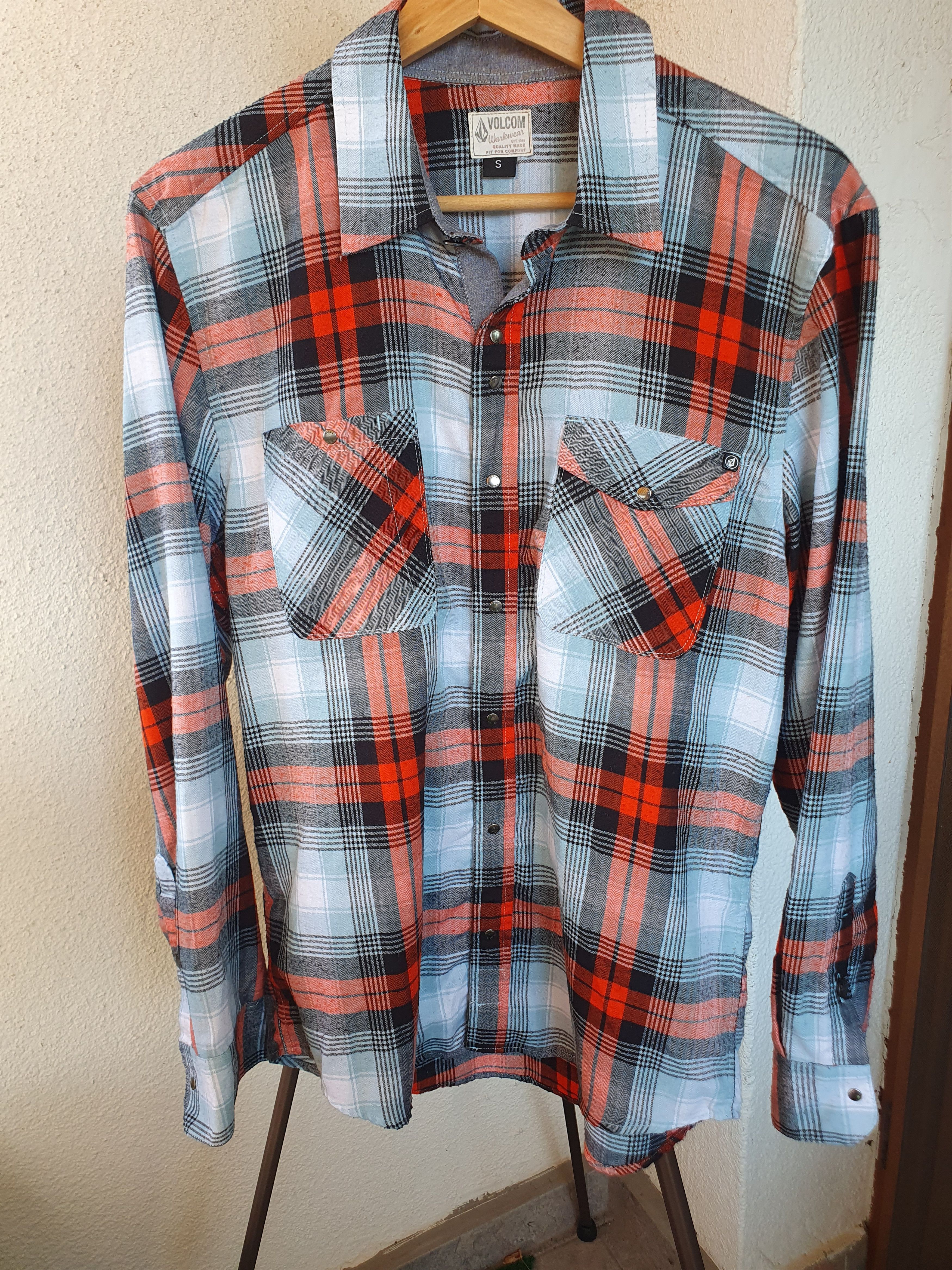 Volcom Volcom Workwear Plaid Button Up Long Sleeve Shirt S/M Size US S / EU 44-46 / 1 - 1 Thumbnail