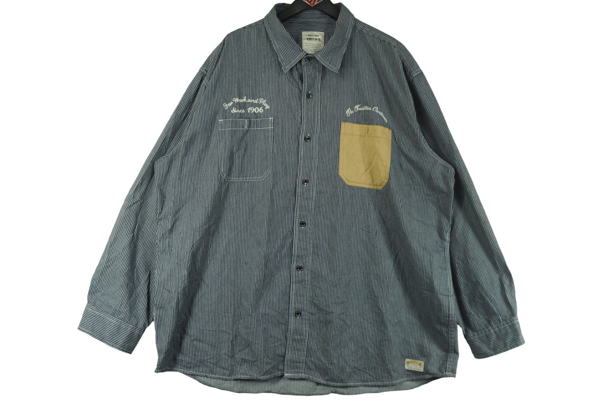 image of Smiths American x Vintage Smith's American Long Sleeve Buttonup Workers Design in Blue (Size 2XL)