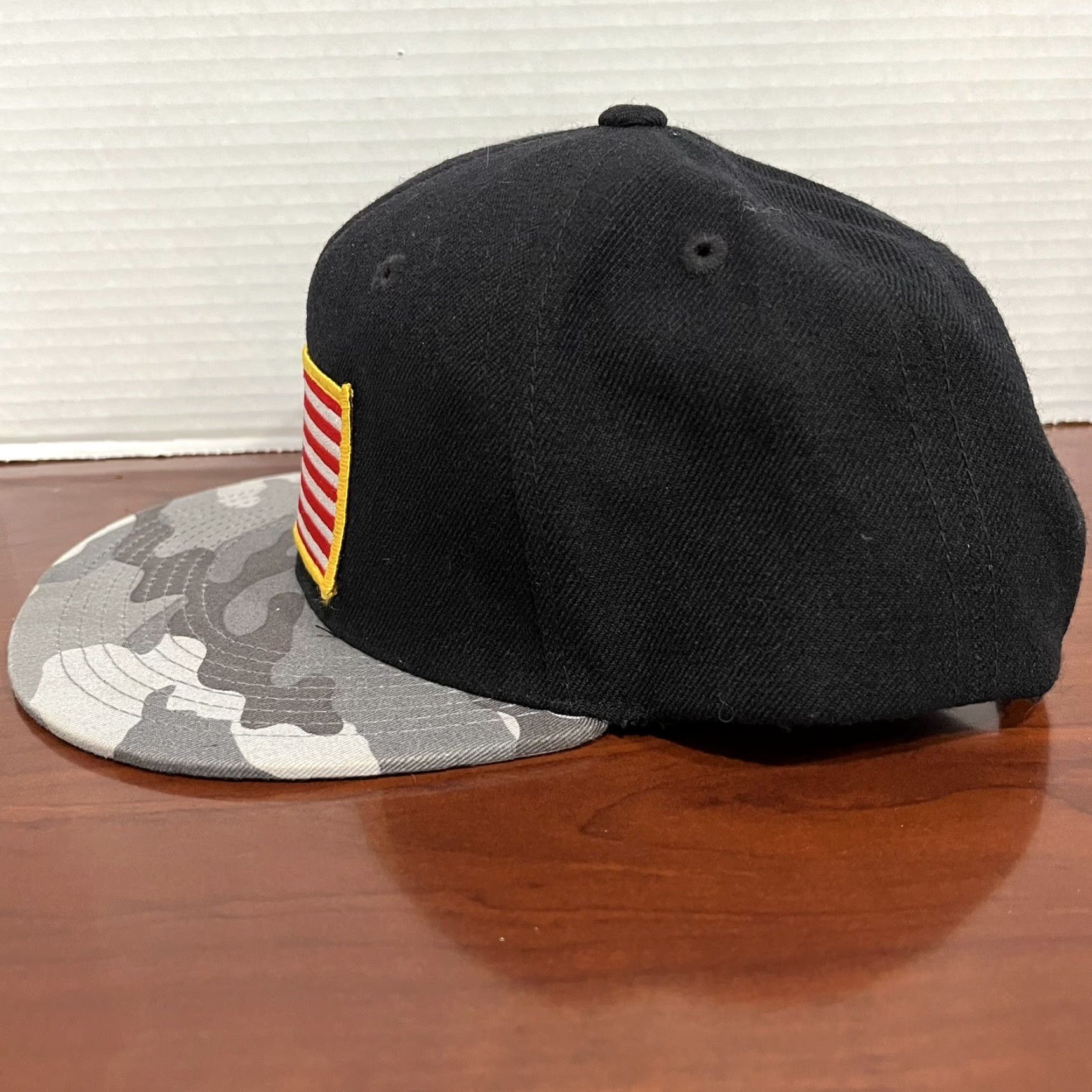 Vintage Decky American Flag Hat Cap Adjustable Snap Back Winter Camouflage Camo Trucker One Size Men Black Size ONE SIZE - 3 Thumbnail