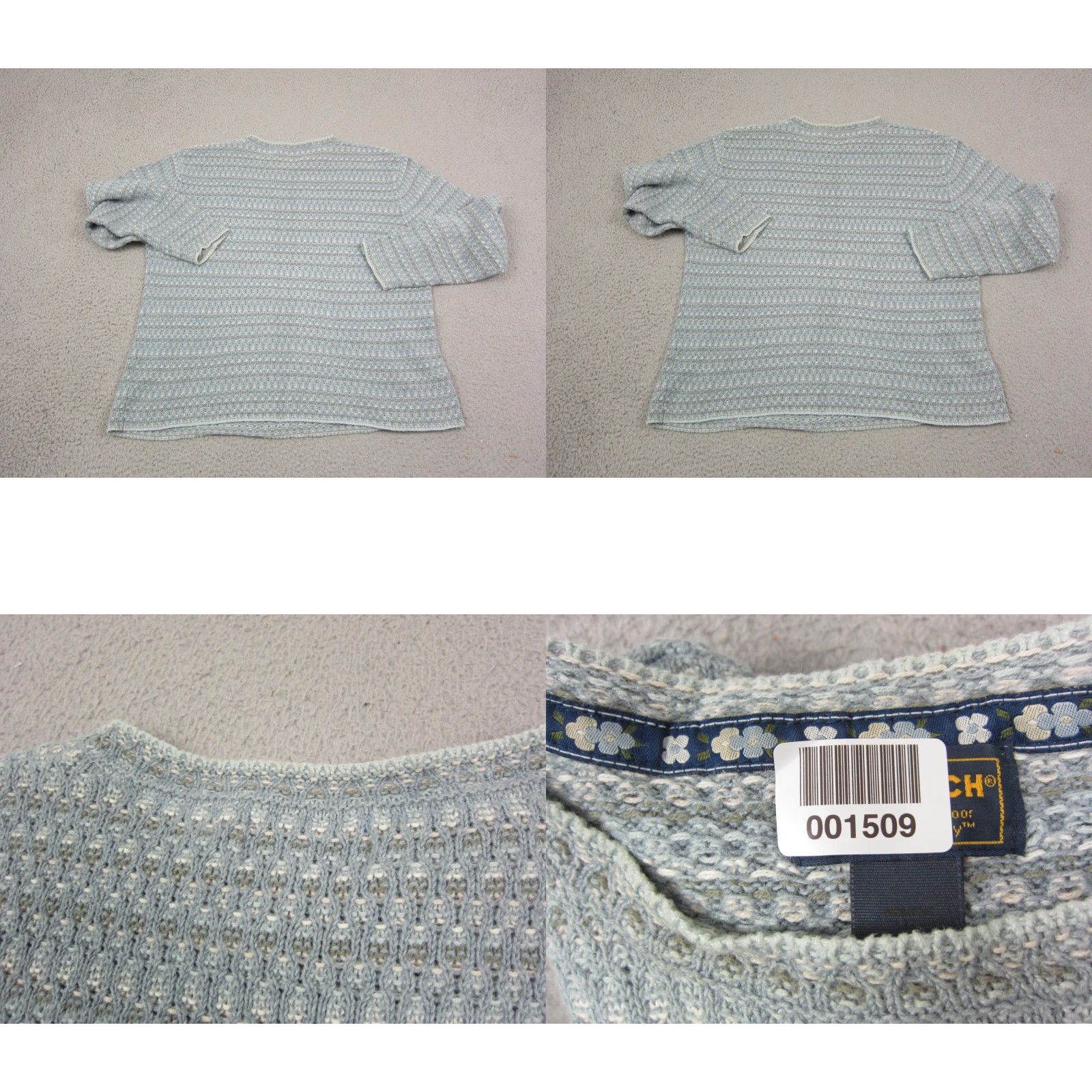 Vintage VINTAGE Woolrich Sweater Womens L Blue Knit Pullover 90s Casual Hippoe Crew Neck Cotton Ramie Knits Womens Size L / US 10 / IT 46 - 9 Thumbnail