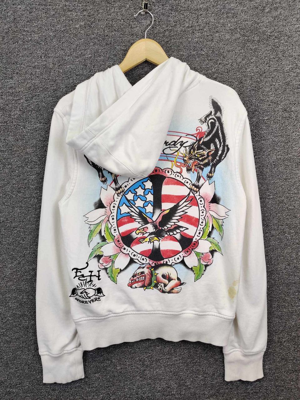 Ed Hardy Vintage Ed Hardy Christian Audigier Eagle Flag Hoodie Size US S / EU 44-46 / 1 - 1 Thumbnail