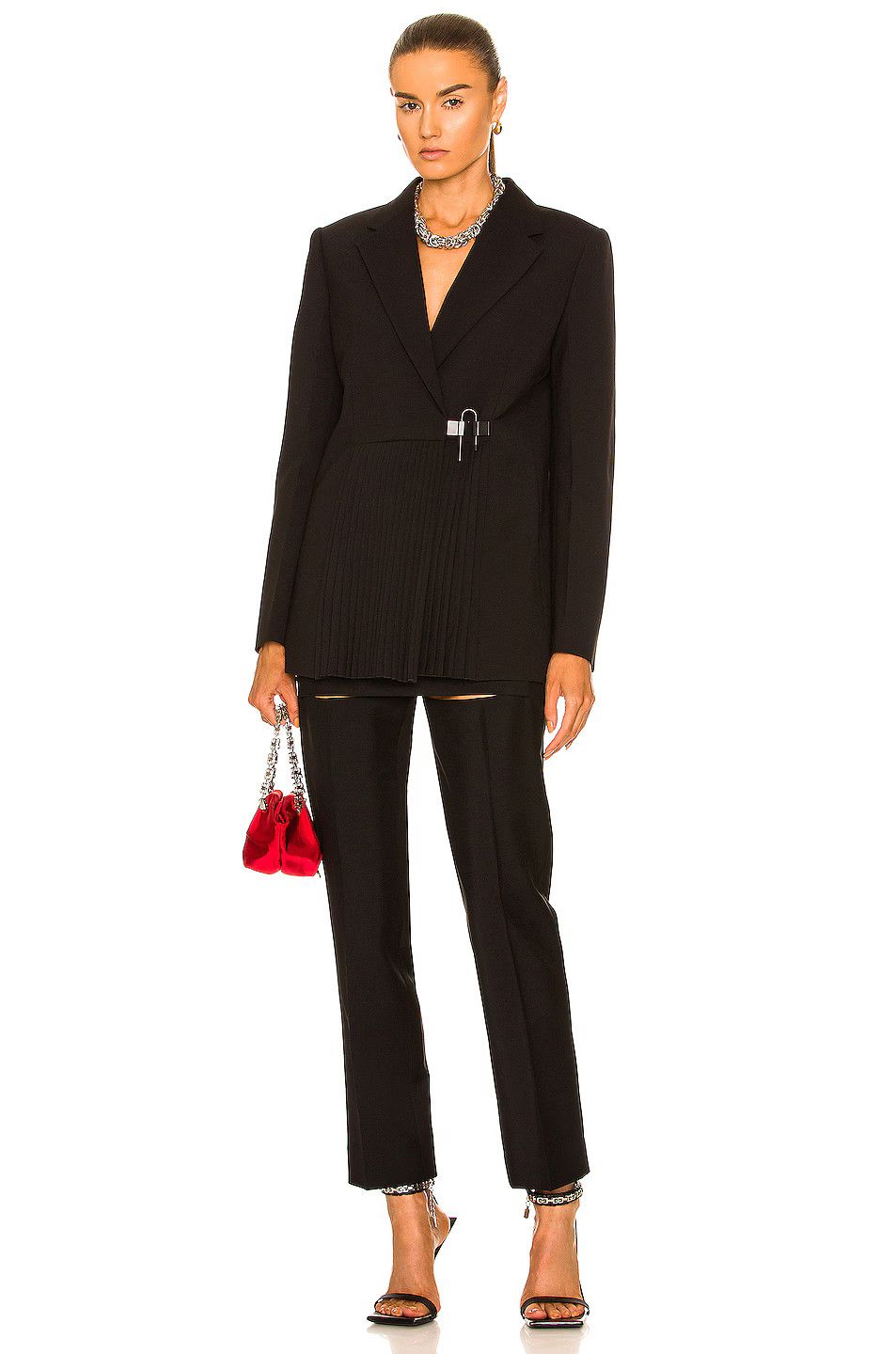 Givenchy o1w1db10325 U Lock Jacket With Pleats in Black Size XS / US 0-2 / IT 36-38 - 7 Thumbnail