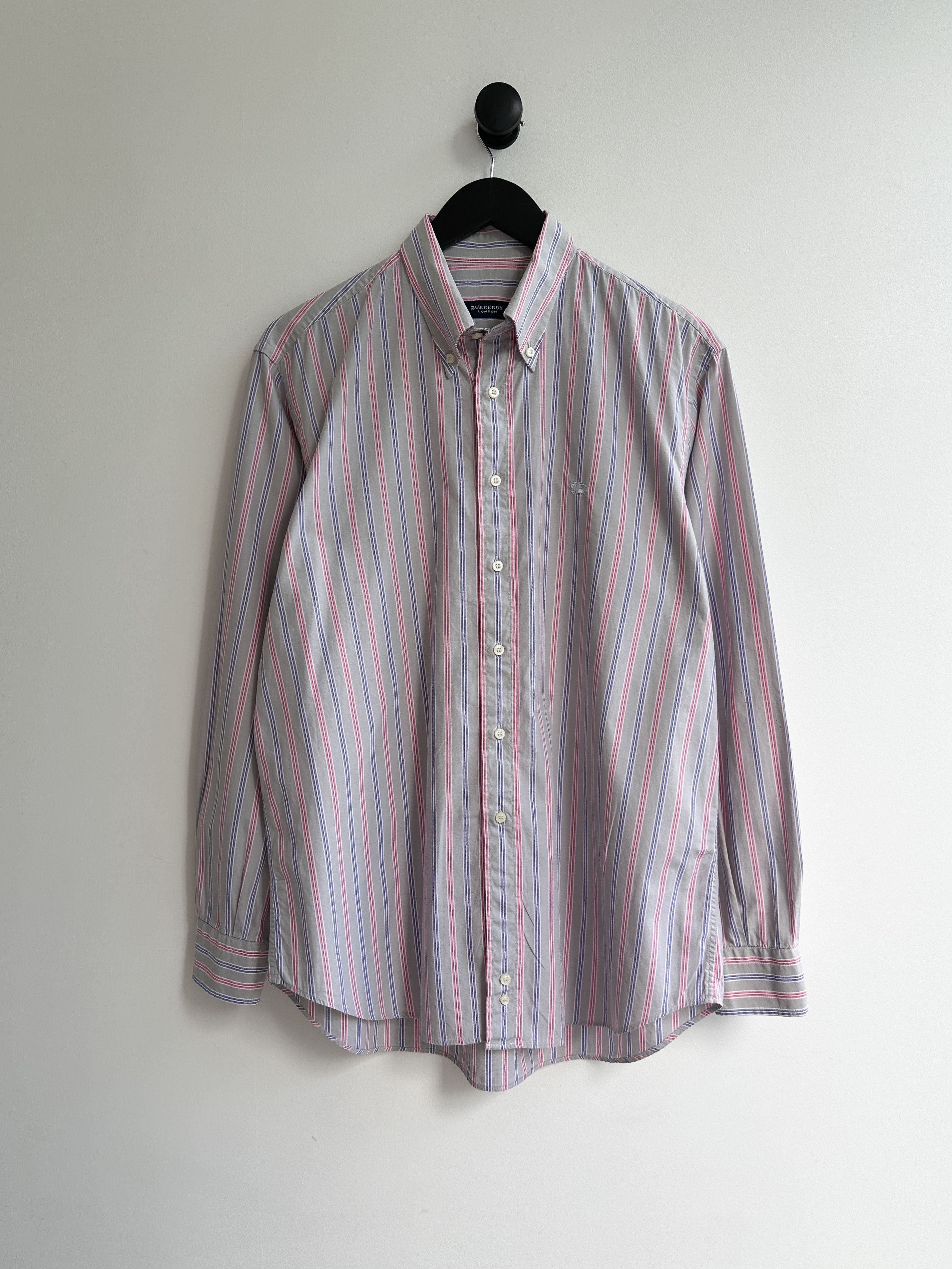 Burberry Vintage Burberry Striped Shirt Size US L / EU 52-54 / 3 - 2 Thumbnail