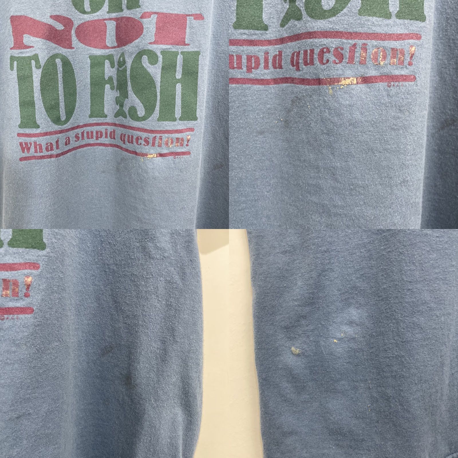 Tultex VINTAGE Tultex T-Shirt Men XL Blue Distressed Fisherman Logo Graphic Print Short Sleeve Crew Neck All Seasons Regular Fit 2000-2009 Man Size US XL / EU 56 / 4 - 8 Thumbnail
