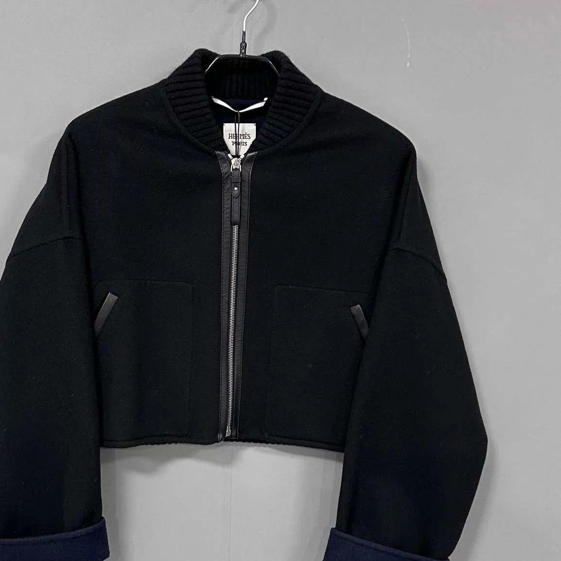 Hermes HERMES Cashmere & Leather Zip-Up Jacket Size M / US 6-8 / IT 42-44 - 2 Thumbnail