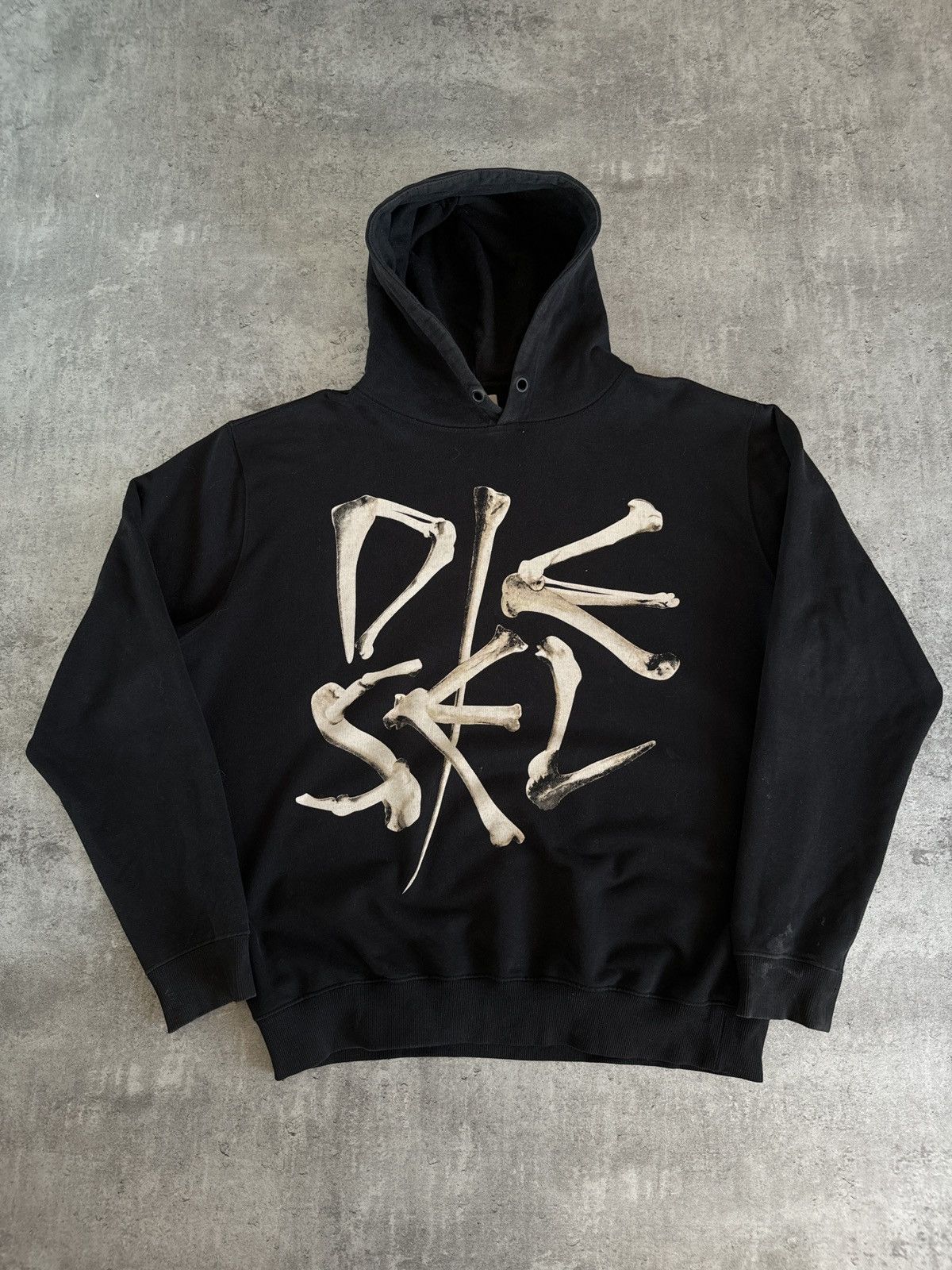 Diesel × Japanese Brand × Vintage Diesel Bones Boxy Black Hoodie Vintage Affliction Rap Skate Size US XL / EU 56 / 4 - 1 Thumbnail