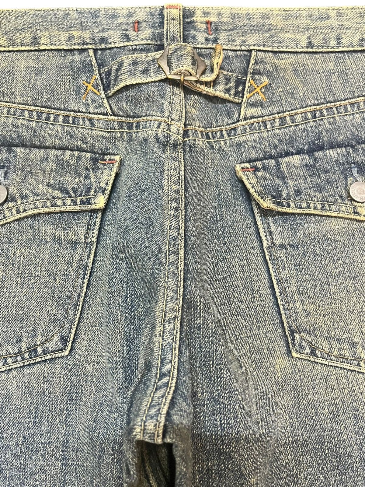Japanese Brand Vintage Sweet Camel Flare Bootcut Mudwash Buckle Belt Denim Size US 29 - 7 Thumbnail