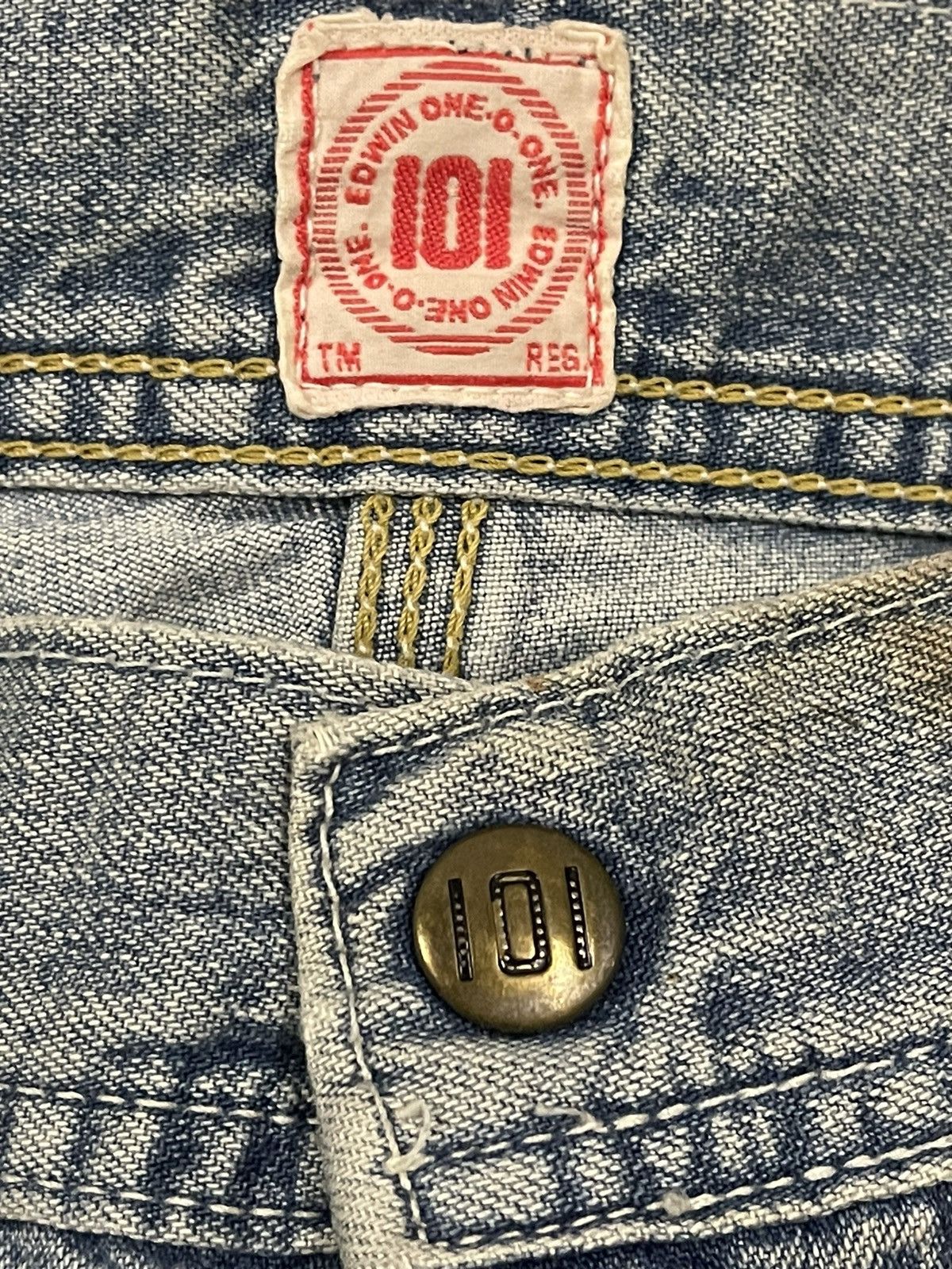 Edwin Vintage 90s Edwin 101 Union Made Carpenter Baggy Jeans Size US 34 / EU 50 - 8 Thumbnail