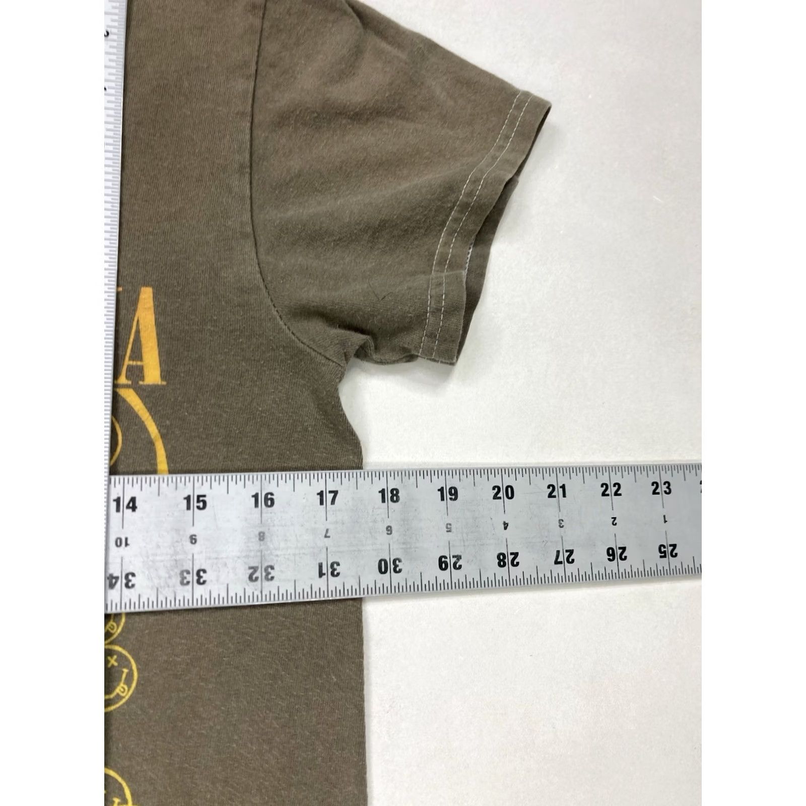 Olive Nirvana Graphic T-shirt Women Small Olive Green Short Sleeve Music Shirt XS? Size S / US 4 / IT 40 - 6 Thumbnail