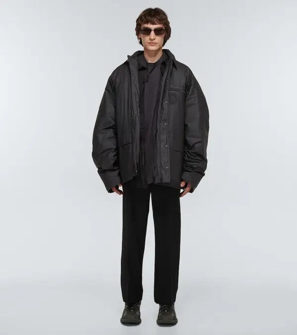 Balenciaga o1srvl11e1124 Scissors Crest Parka Removable Lining Black Size US XL / EU 56 / 4 - 2 Thumbnail