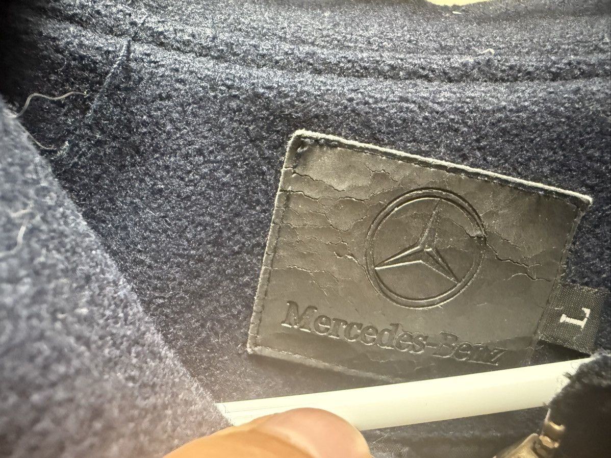 Mercedes-Benz Mercedes Benz Jacket Men’s L Blue Brown Leather Wool Bomber Size US L / EU 52-54 / 3 - 3 Thumbnail