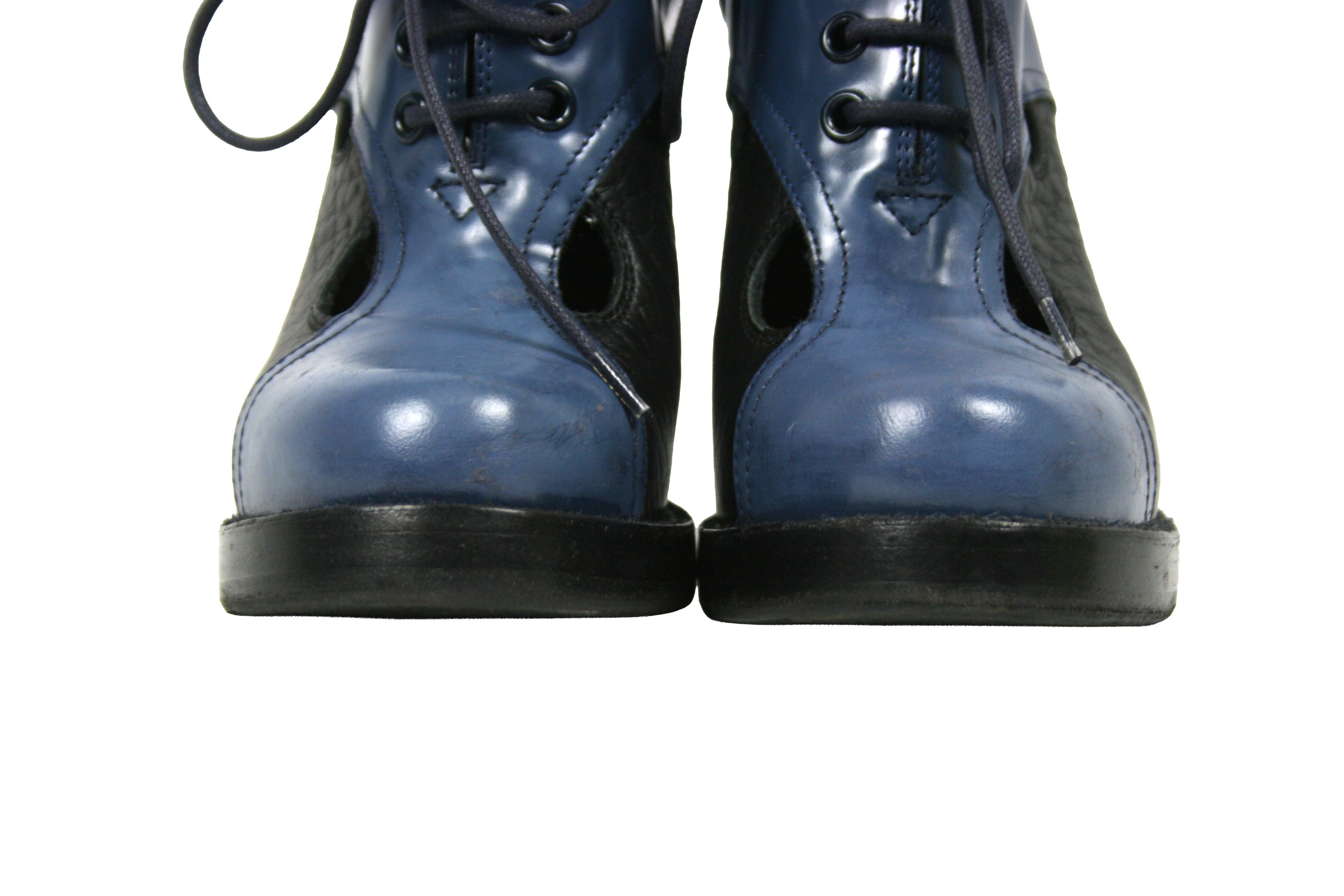 Balenciaga Cut Out Lace Up Heeled Leather Boots Size US 5 / IT 35 - 4 Thumbnail
