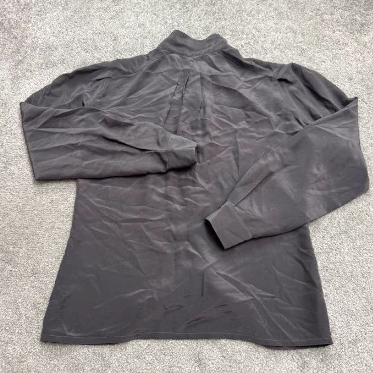 Vintage VINTAGE Condor Silk Blouse Women Adult Medium Gray 80s Retro Mock Neck Button Shirt Size XS / US 0-2 / IT 36-38 - 2 Thumbnail