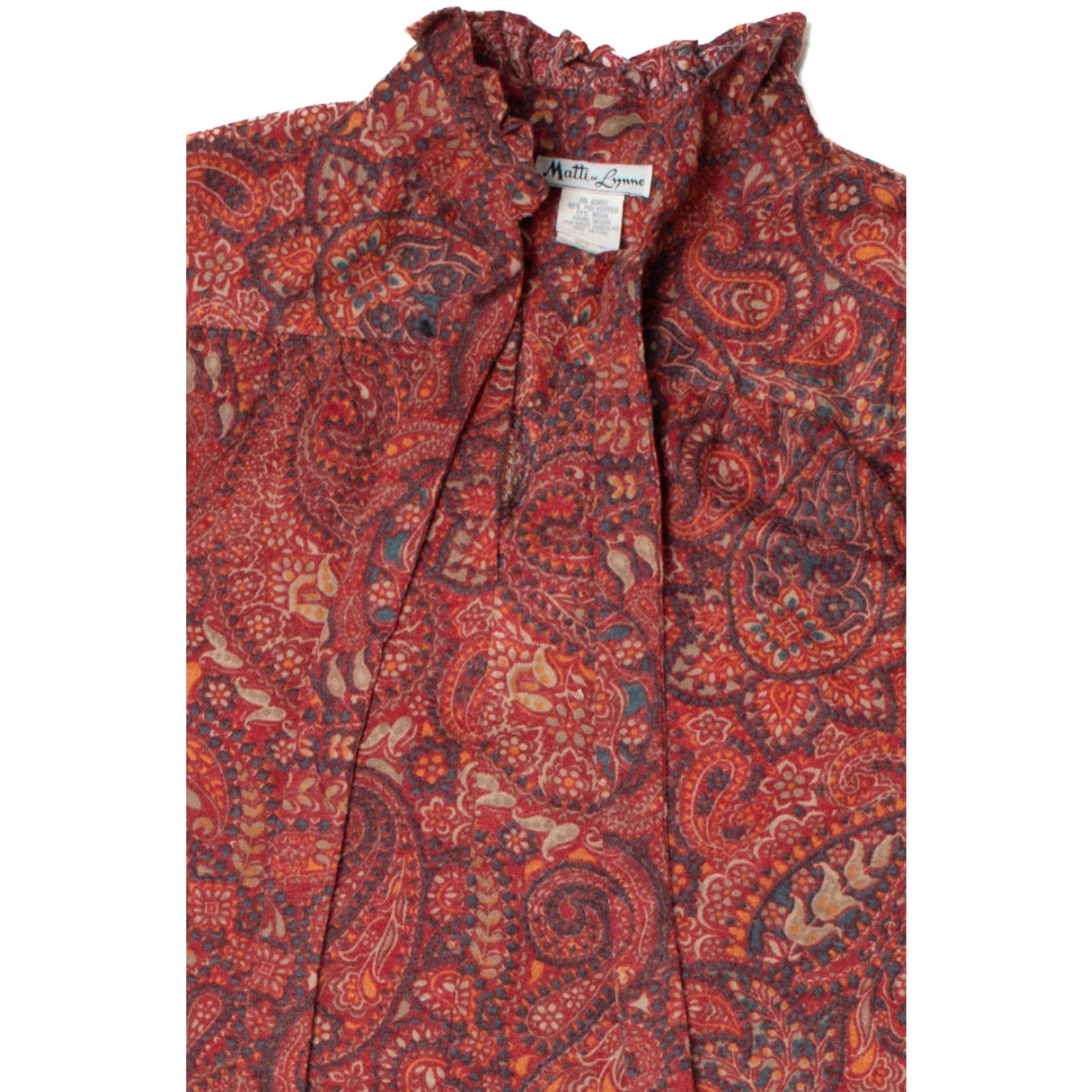 Vintage VINTAGE Red Paisley Neck Tie Mock Neck Dress Small Matti Or Lynne Shirt Womens Size S / US 4 / IT 40 - 2 Thumbnail