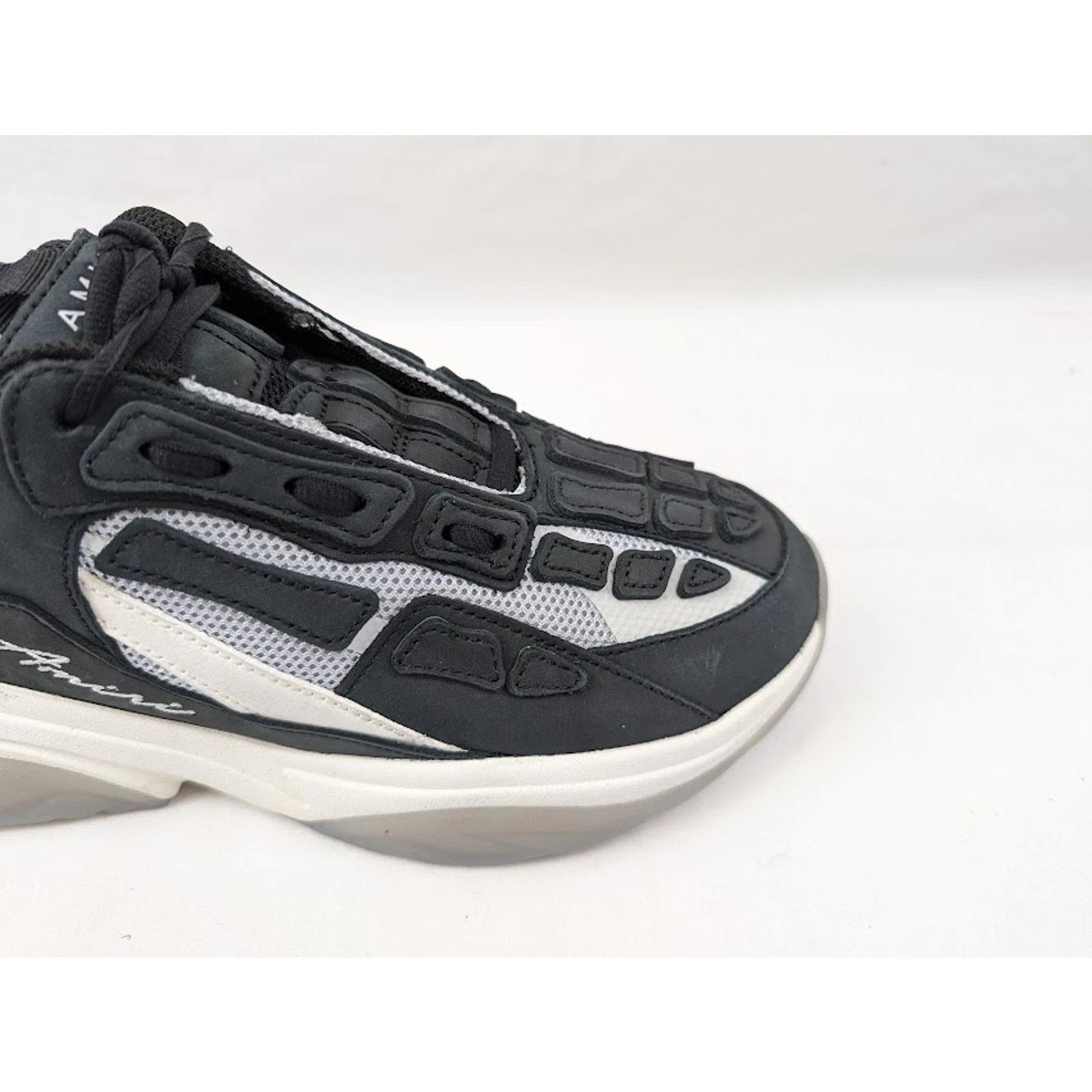 Amiri o1rshd1 Bone Runner Low-Top Sneakers in Black Size US 11 / EU 44 - 3 Thumbnail