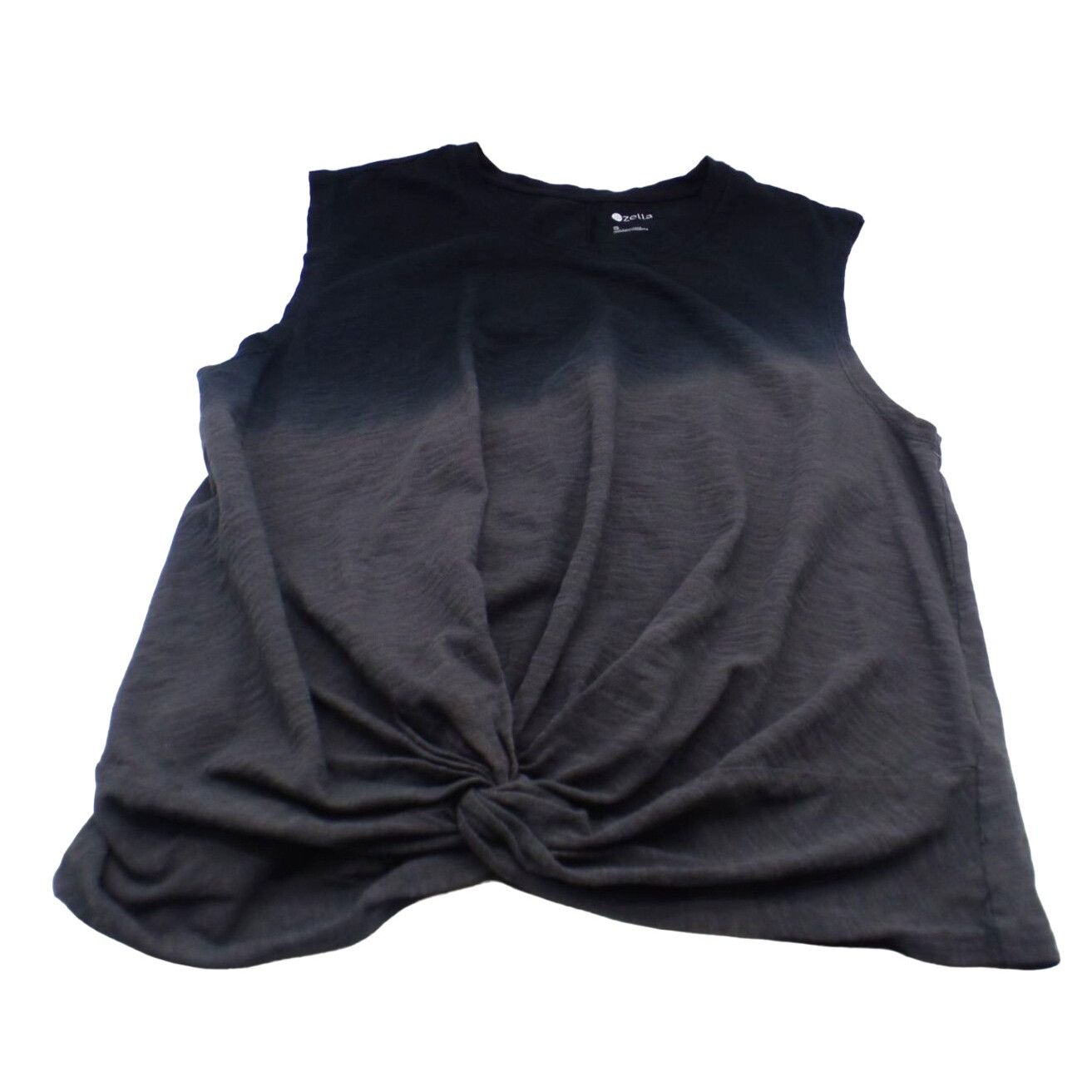 Other Zella Women’s Twist Front Dip Dye Performance Tank, Black/Gr Size S / US 4 / IT 40 - 4 Thumbnail
