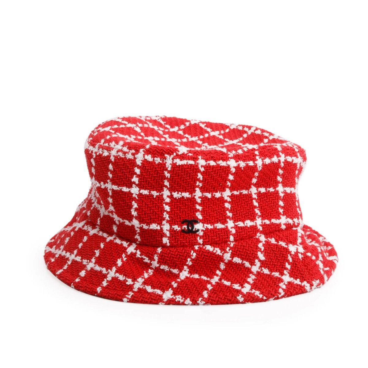 Chanel Chanel CC Tweed Bucket Hat Red/White Size L Size ONE SIZE - 1 Thumbnail