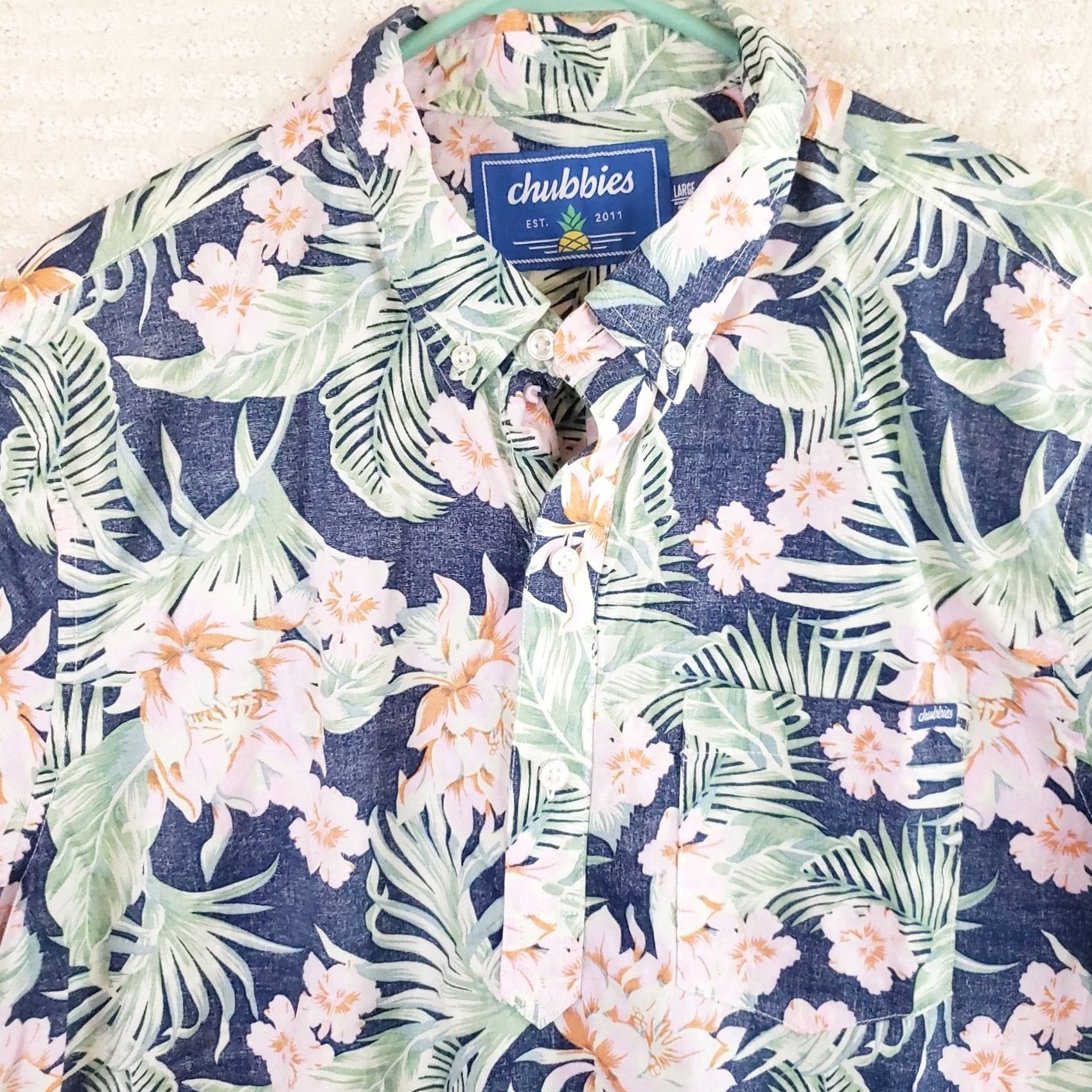 Chubbies Chubbies Weekend Wear Shirt Mens Large Floral Print Half Button Pullover New Size US L / EU 52-54 / 3 - 3 Thumbnail