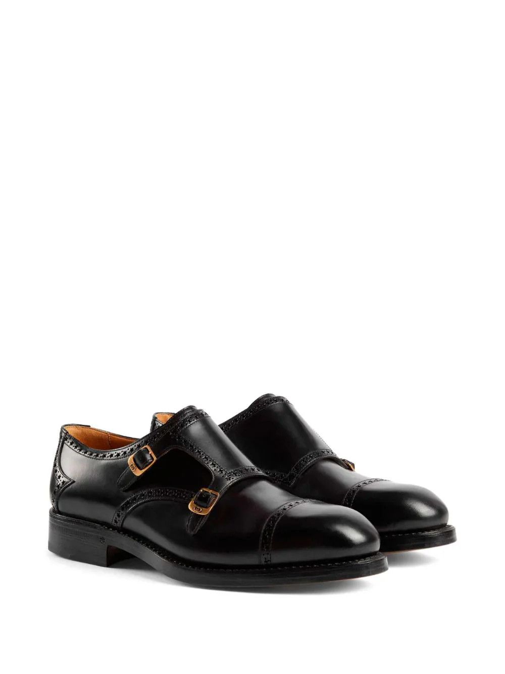 Gucci o1s1wg110325 Monk Strap Shoes in Black Size US 6.5 / EU 39-40 - 3 Thumbnail