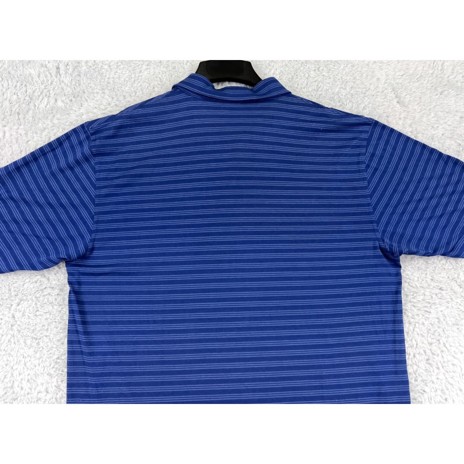 Vintage Dunning Polo Shirt Mens XL Blue Stripe Polyester Blend Sports Polo Shirt Size US XL / EU 56 / 4 - 7 Thumbnail