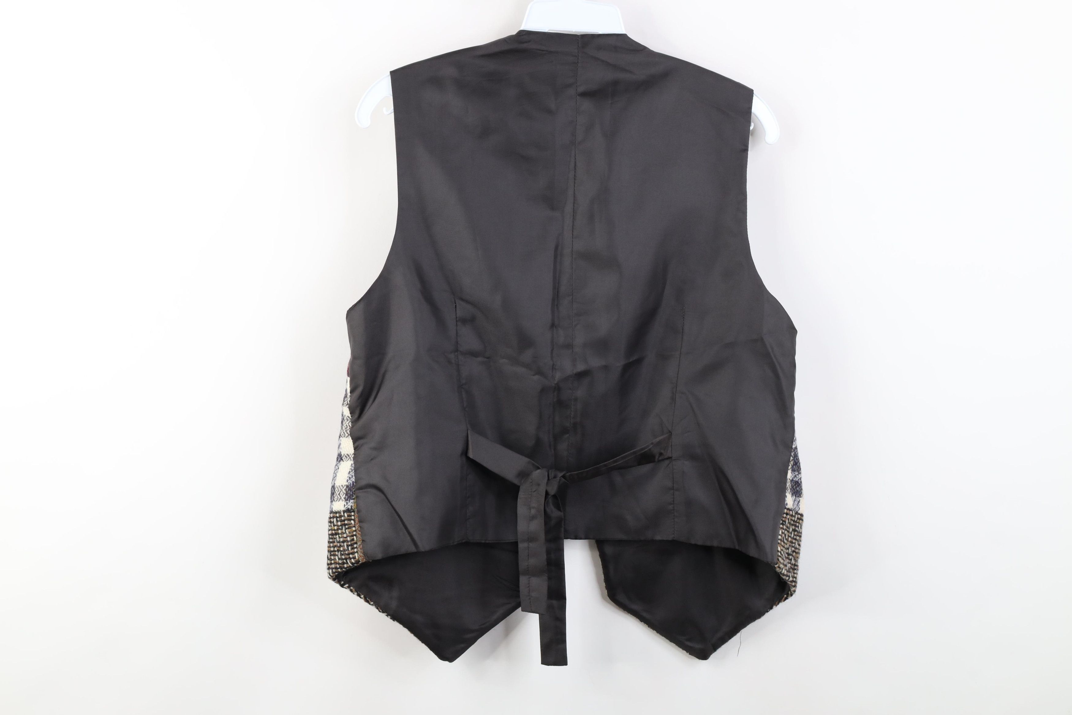 Vintage Vintage 90s Streetwear Tweed Patchwork Tie Back Vest Jacket Size M / US 6-8 / IT 42-44 - 7 Thumbnail