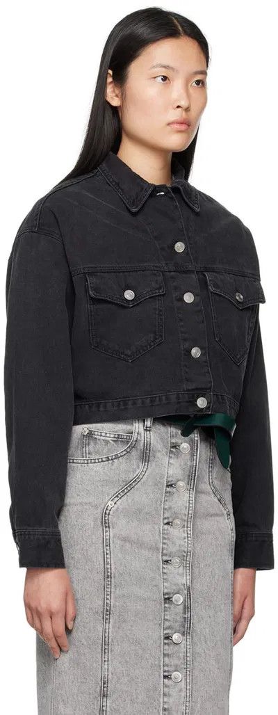 Isabel Marant o1B3y1r0526 Tadia Denim Jacket in Black Size M / US 6-8 / IT 42-44 - 1 Thumbnail