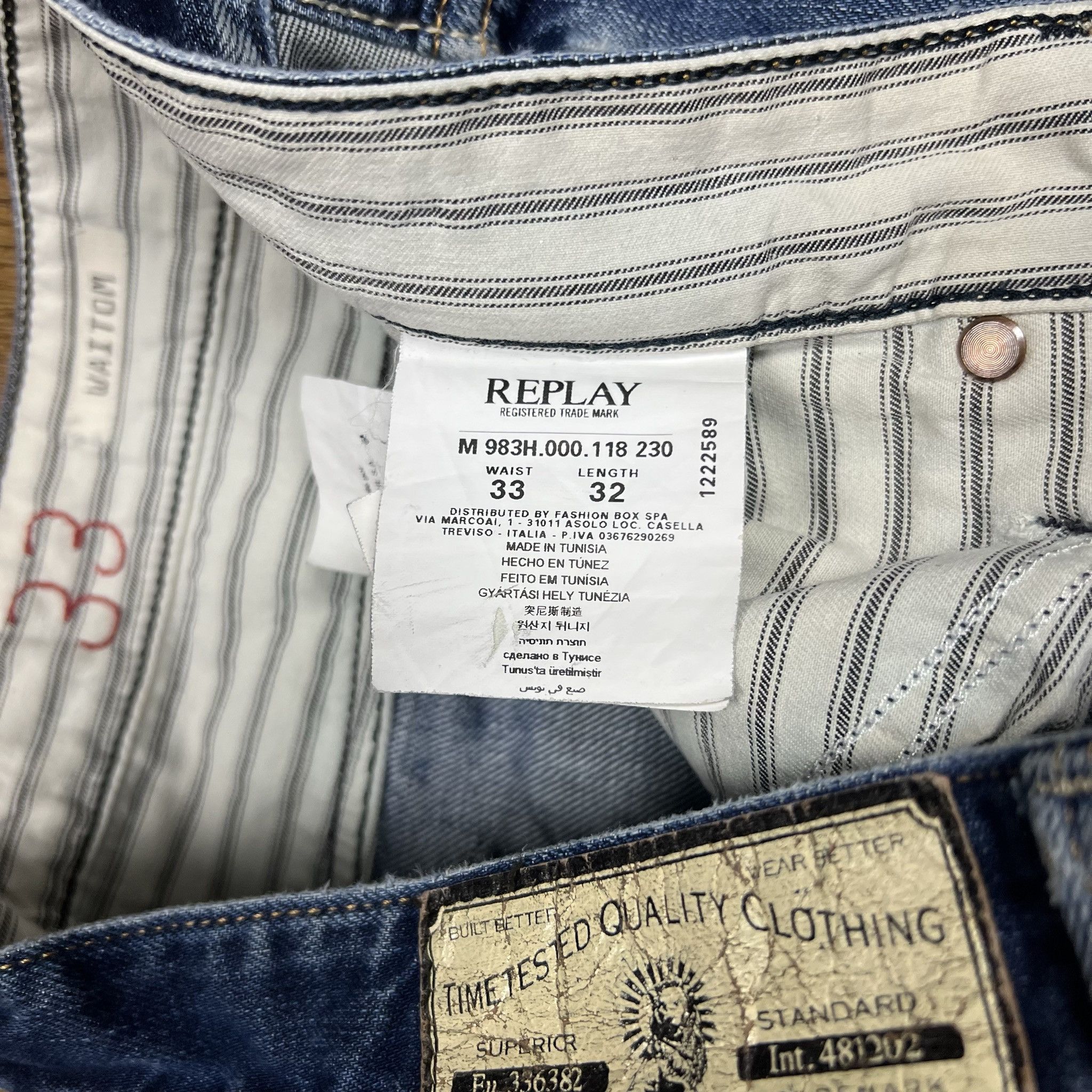 Replay Replay Waitom Faded & Distressed Denim Jeans - 33” Size US 33 - 8 Thumbnail