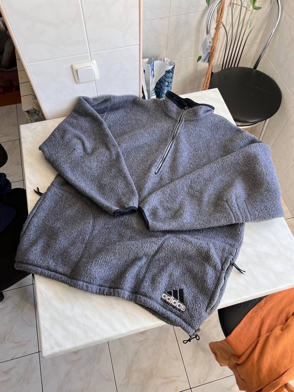 Adidas Vintage Adidas Equipment Fleece Light Jacket XL Gray 90s Zip Size US XL / EU 56 / 4 - 9 Thumbnail