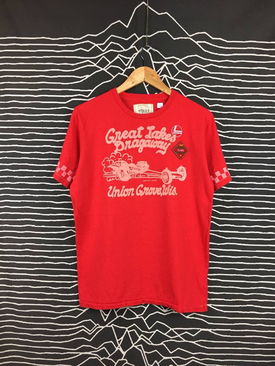 image of Archival Clothing Merry Garden Racing Stubb Team Union Grove Tee in Red, Men's (Size Large)