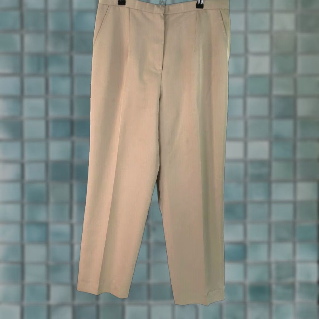 Vintage VINTAGE Harlan Women's Straight Leg High Rise Beige Dress Pants Size 10 32 in Waist Inseam 29 in Regular Fit Pants Mens Womens Size 32" / US 10 / IT 46 - 1 Thumbnail