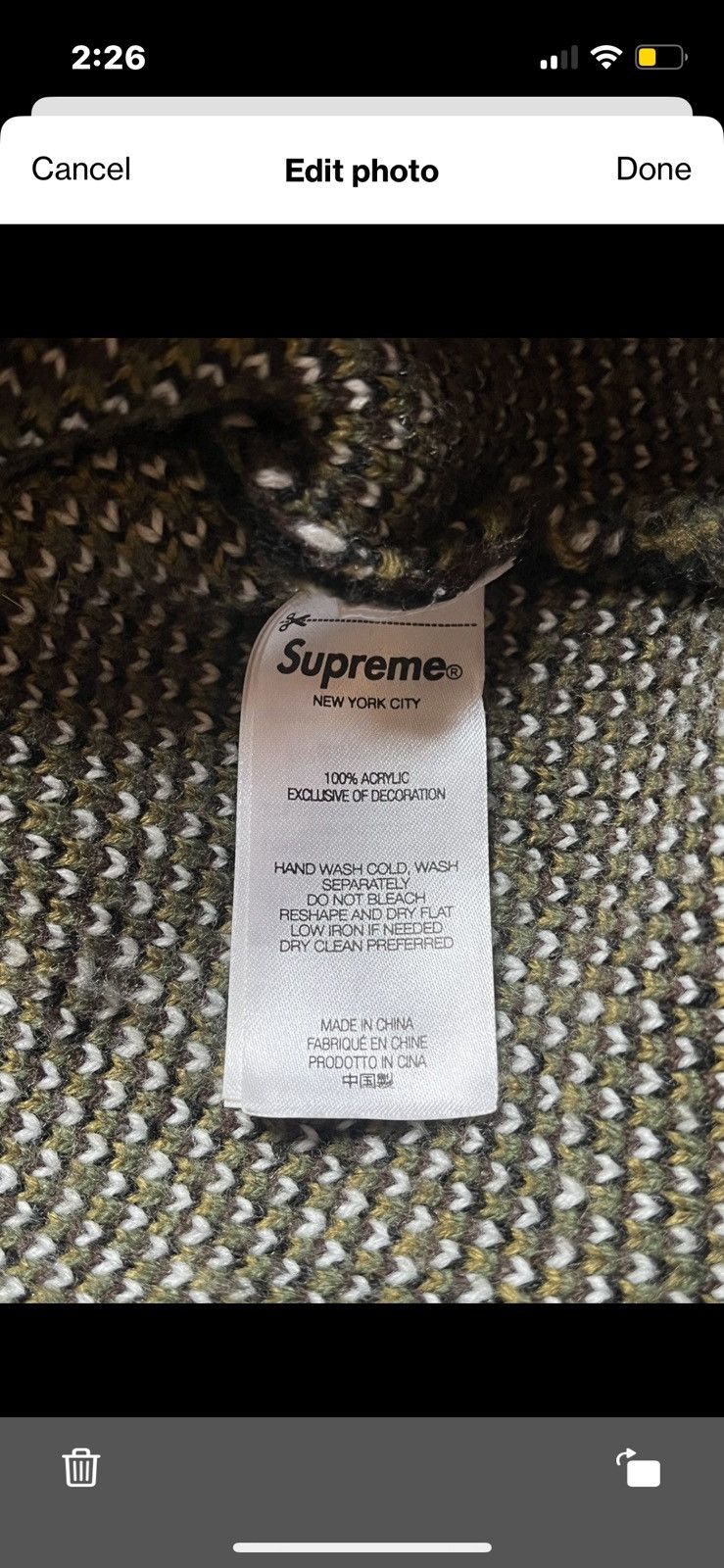 Bounty Hunter × Supreme FW23 Supreme Bounty Hunter Camo Sweater Size US M / EU 48-50 / 2 - 7 Thumbnail
