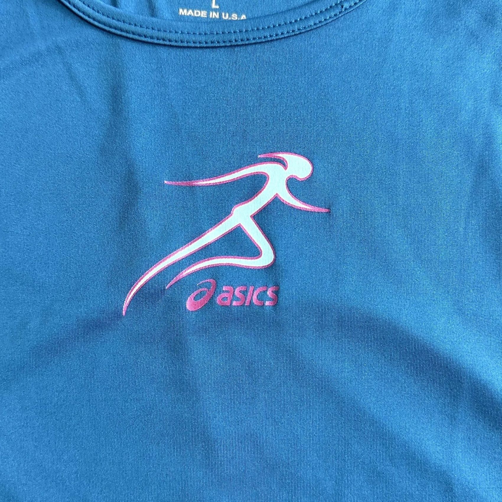 Asics ASICS Womens Short Sleeve Running T Shirt Light Blue Large UPF 50+ Active Train Shirt Women Size L / US 10 / IT 46 - 3 Thumbnail