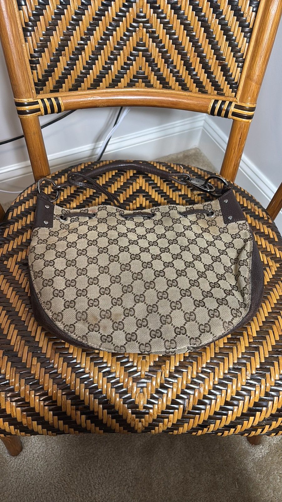 Vintage Gucci GG Monogram Canvas Hobo Bag 115006 Size ONE SIZE - 2 Thumbnail