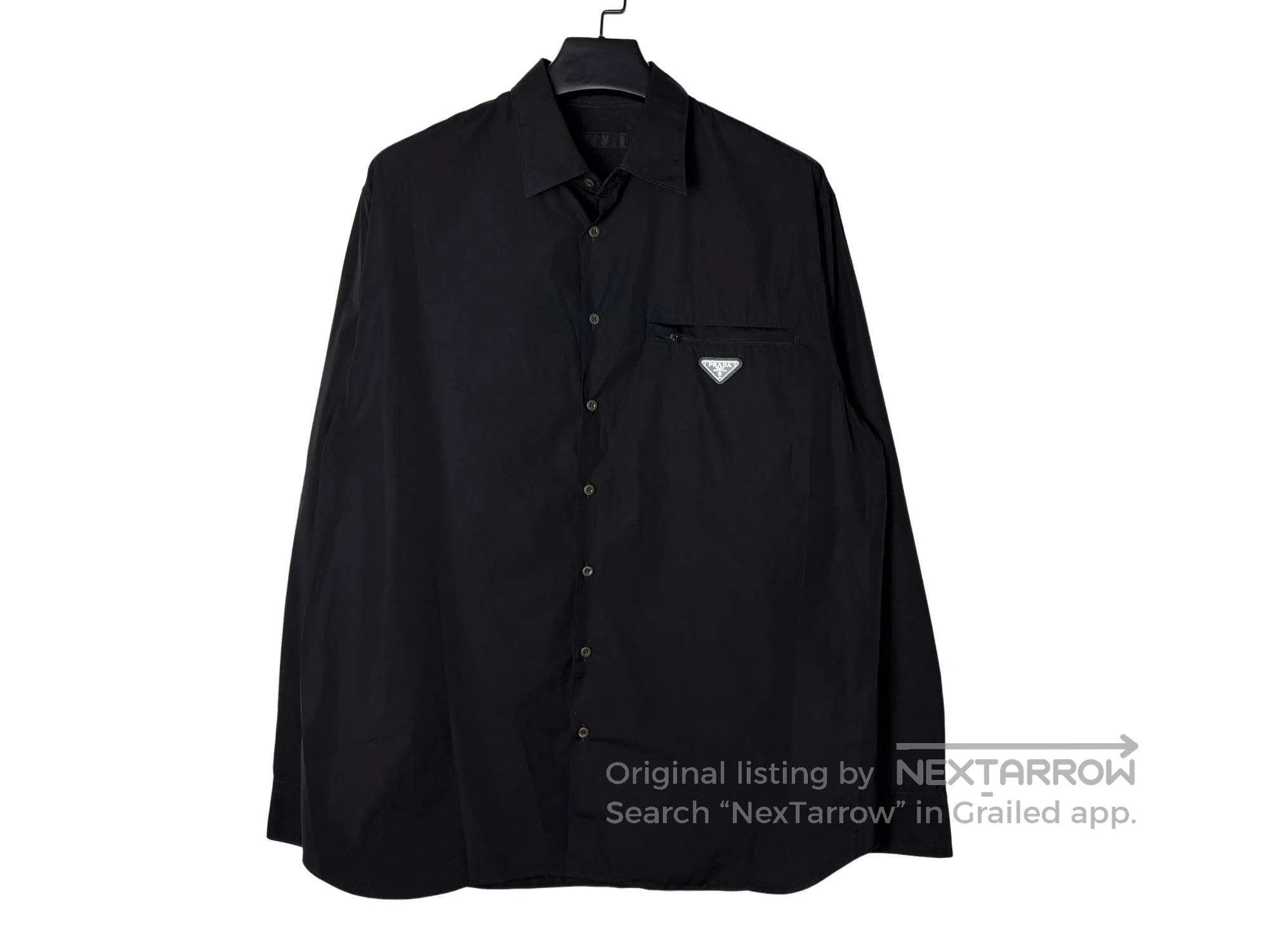 Prada Prada Triangle Logo Functional Pocket Long Sleeve Shirt Size US XL / EU 56 / 4 - 1 Thumbnail