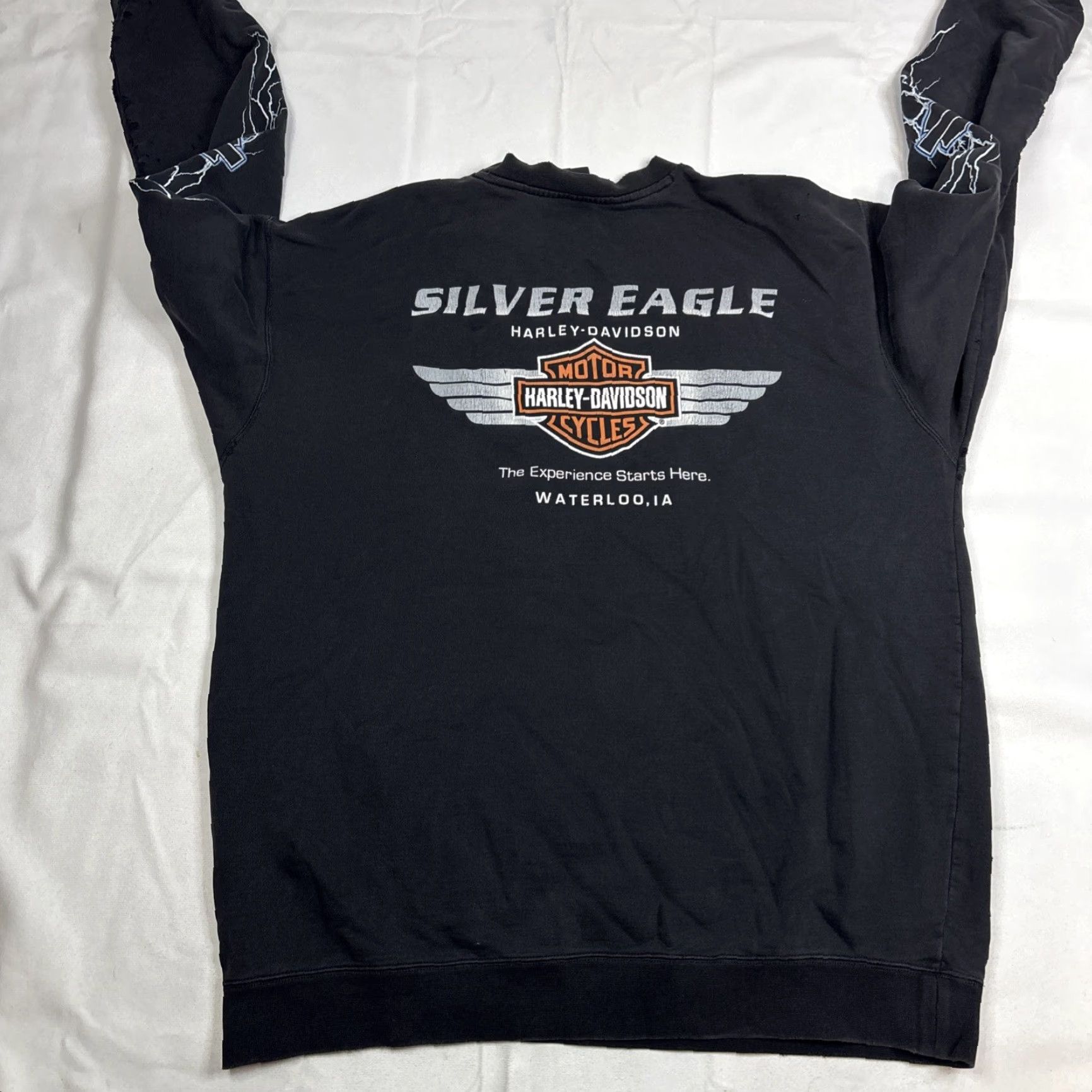 Harley Davidson VTG Harley-Davidson Sweatshirt Mens XL Pullover Black 80s 90s Biker Motorcycle Who Let The Hogs Out Iowa Size US XL / EU 56 / 4 - 6 Thumbnail