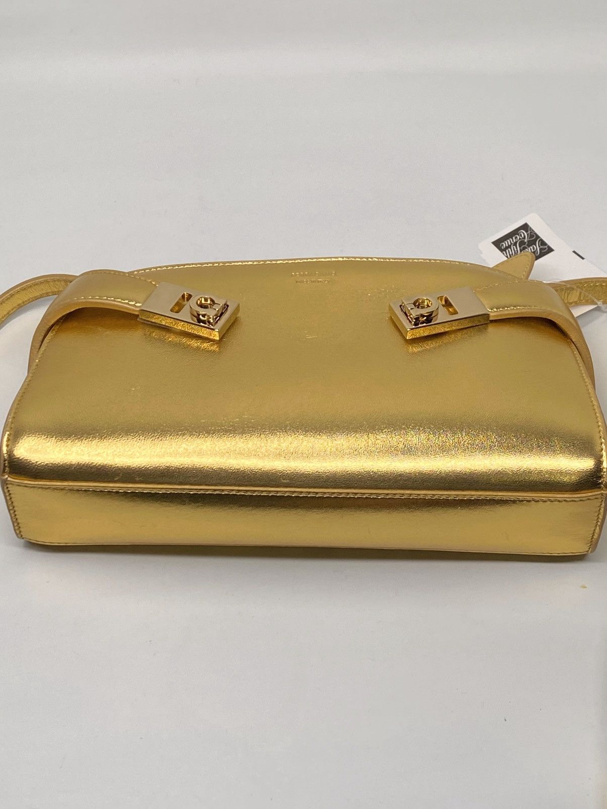 Salvatore Ferragamo Ferragamo Hug Metallic Leather Crossbody Bag Size ONE SIZE - 10 Thumbnail