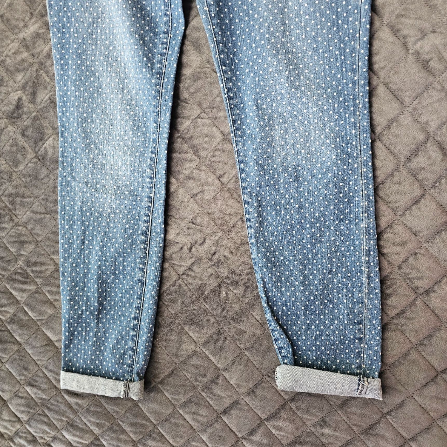 Vintage Rewash Jeans Women 12 Blue Polka Dot 5-Pocket Mid Rise Straight Denim Size 34" / US 12 / IT 48 - 2 Thumbnail