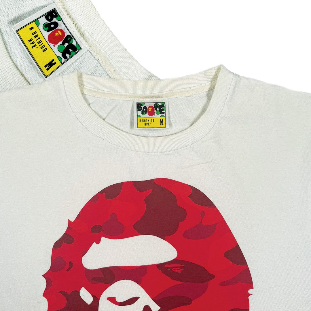 Bape Bape - Red Head Tshirt - White - M Size US M / EU 48-50 / 2 - 3 Thumbnail