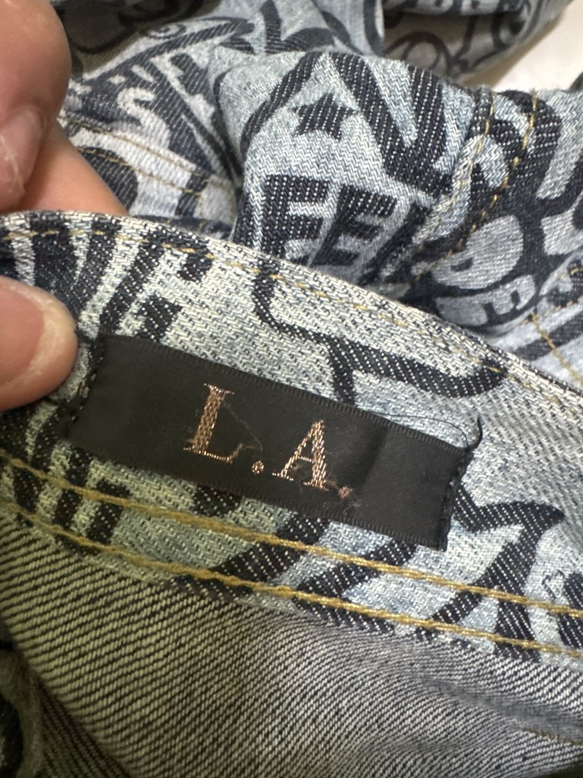 Japanese Brand Vintage Y2K Japanese Punk Denim All Over Print Jeans Size US 30 / EU 46 - 13 Thumbnail