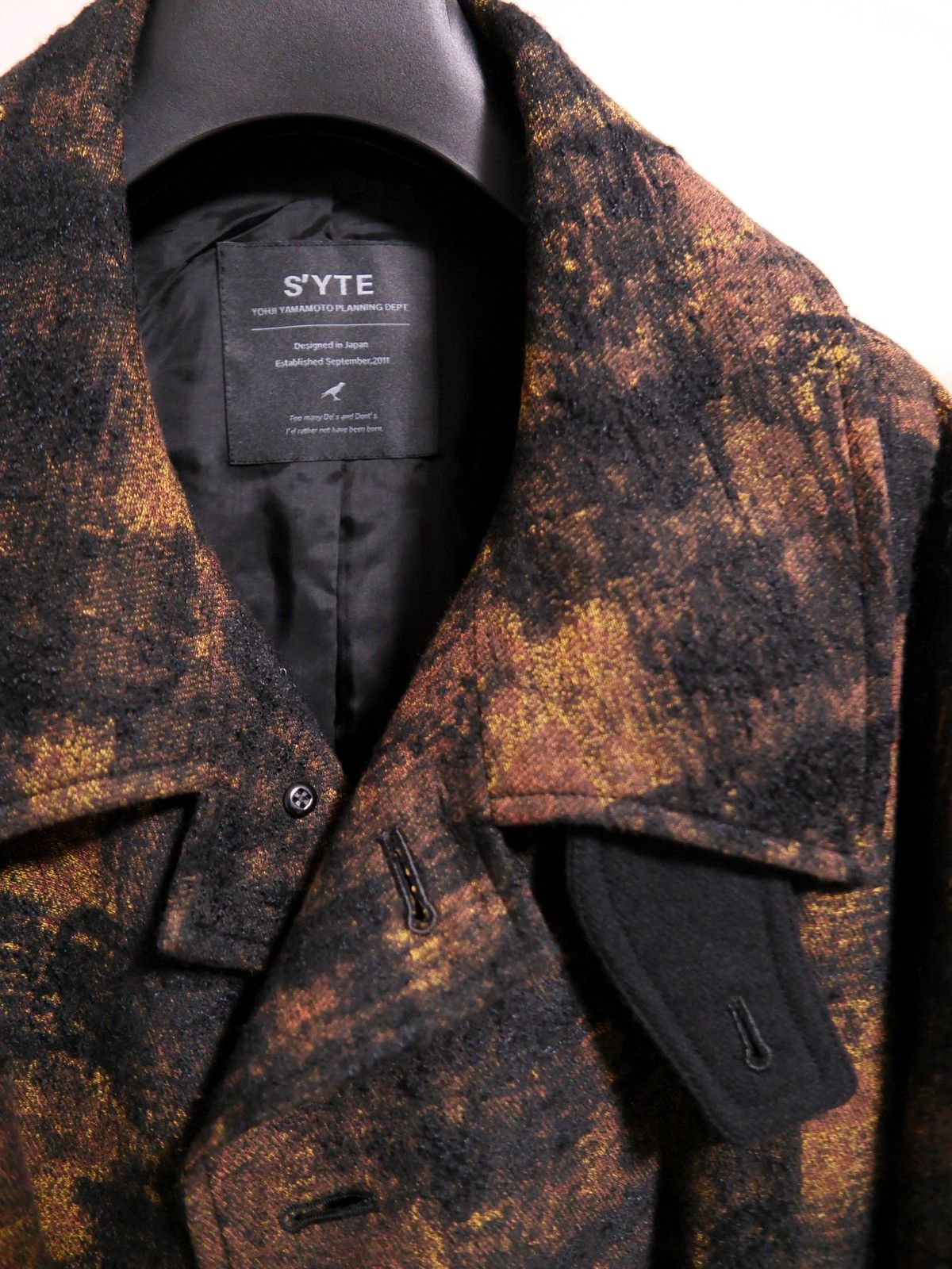 Yohji Yamamoto Yohji Yamamoto Check Jacquard Oversized Soutien Collar Coat Size 46L - 4 Thumbnail