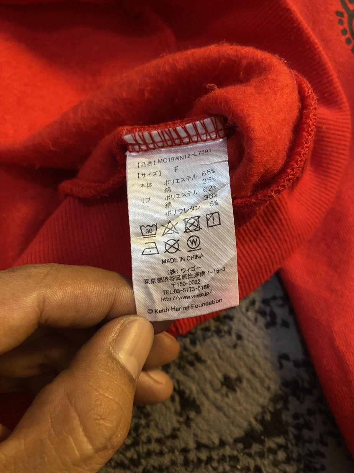 Keith Haring keith haring x wego japan red hoodie cropped 🔥 Size ONE SIZE - 3 Thumbnail