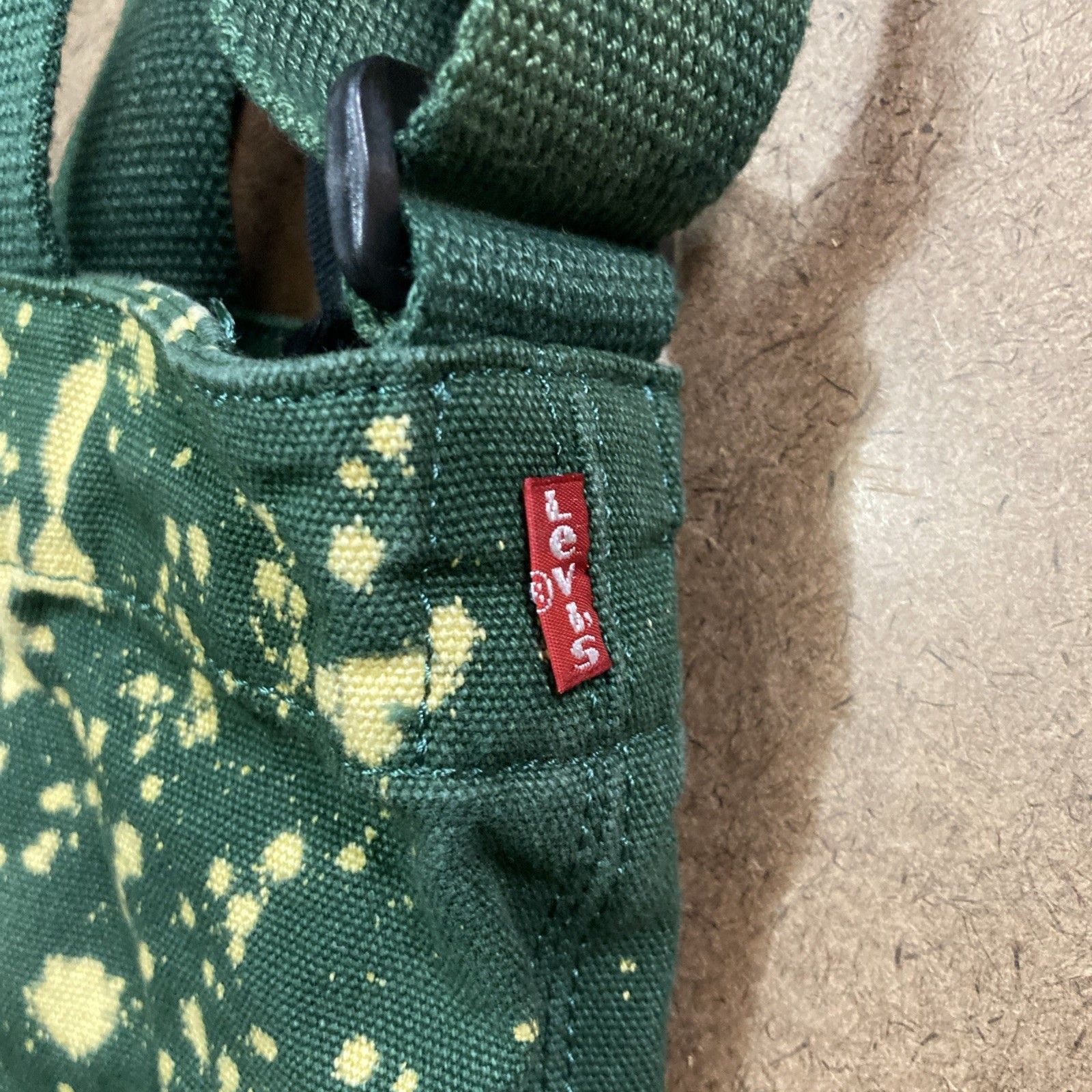 Levi's Levis Denim Green Customized Bleached Tote Bag With Pockets Size ONE SIZE - 7 Thumbnail
