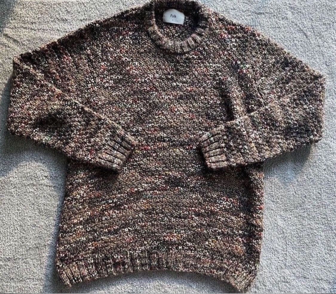 Folk Mixed Yarn Brown Sweater Size US XL / EU 56 / 4 - 3 Thumbnail